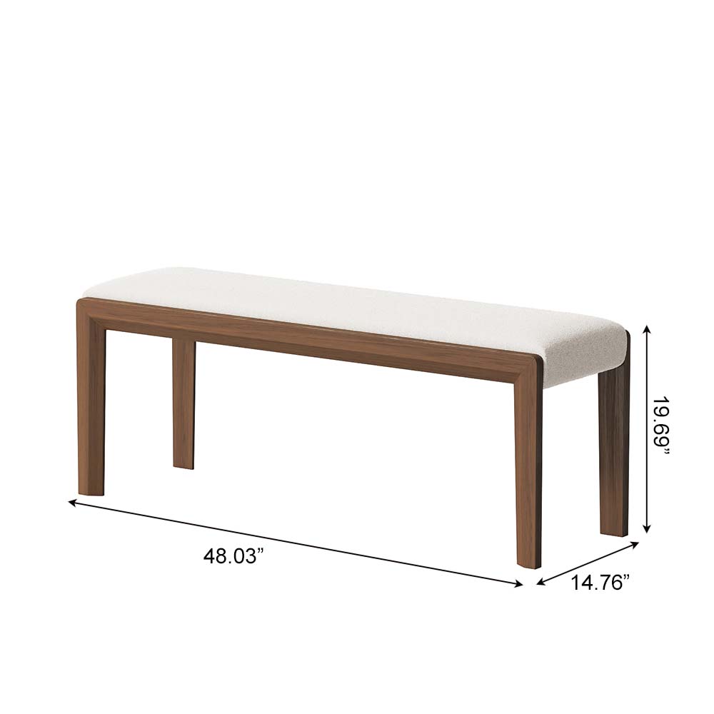 Solid Wood Leg Walnut Color Wood & Faux Lambskin Dining Chairs