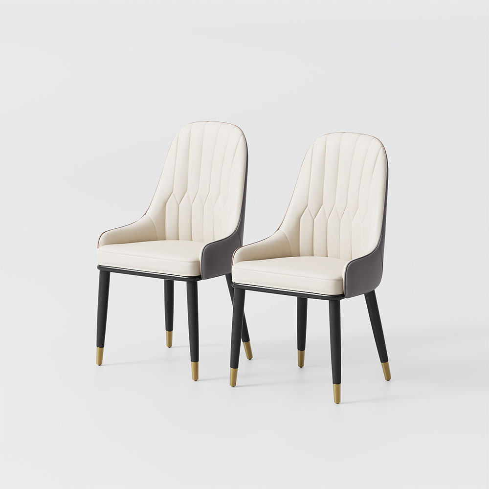 Modern Luxury Gray PU Leather Dining Chairs