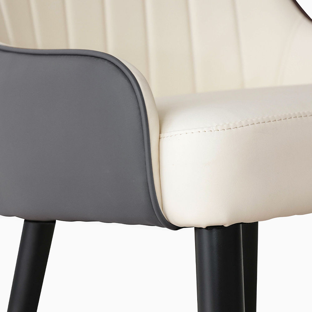Partly Assemble Gray PU Leather Dining Chairs