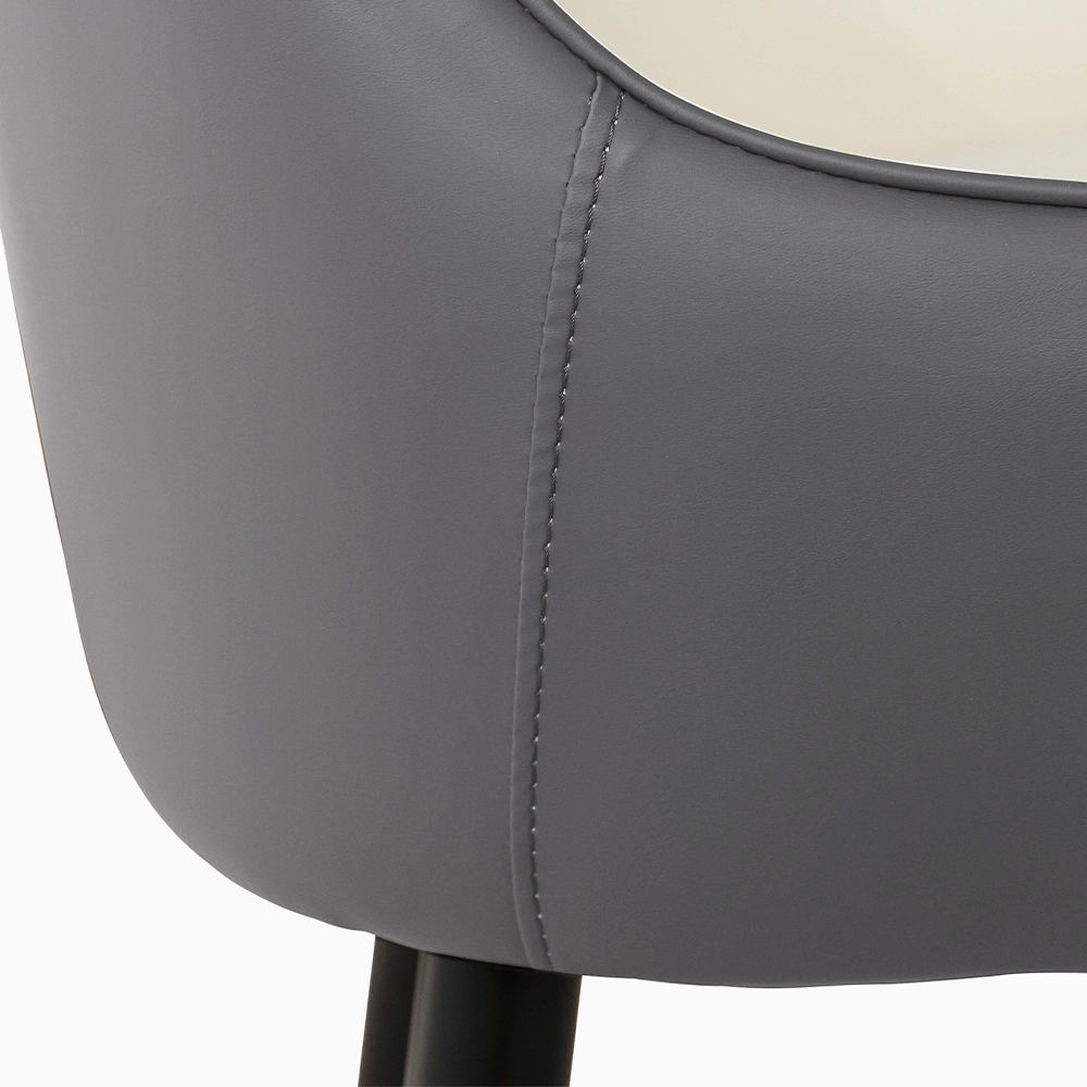 for 6 Gray PU Leather Dining Chairs
