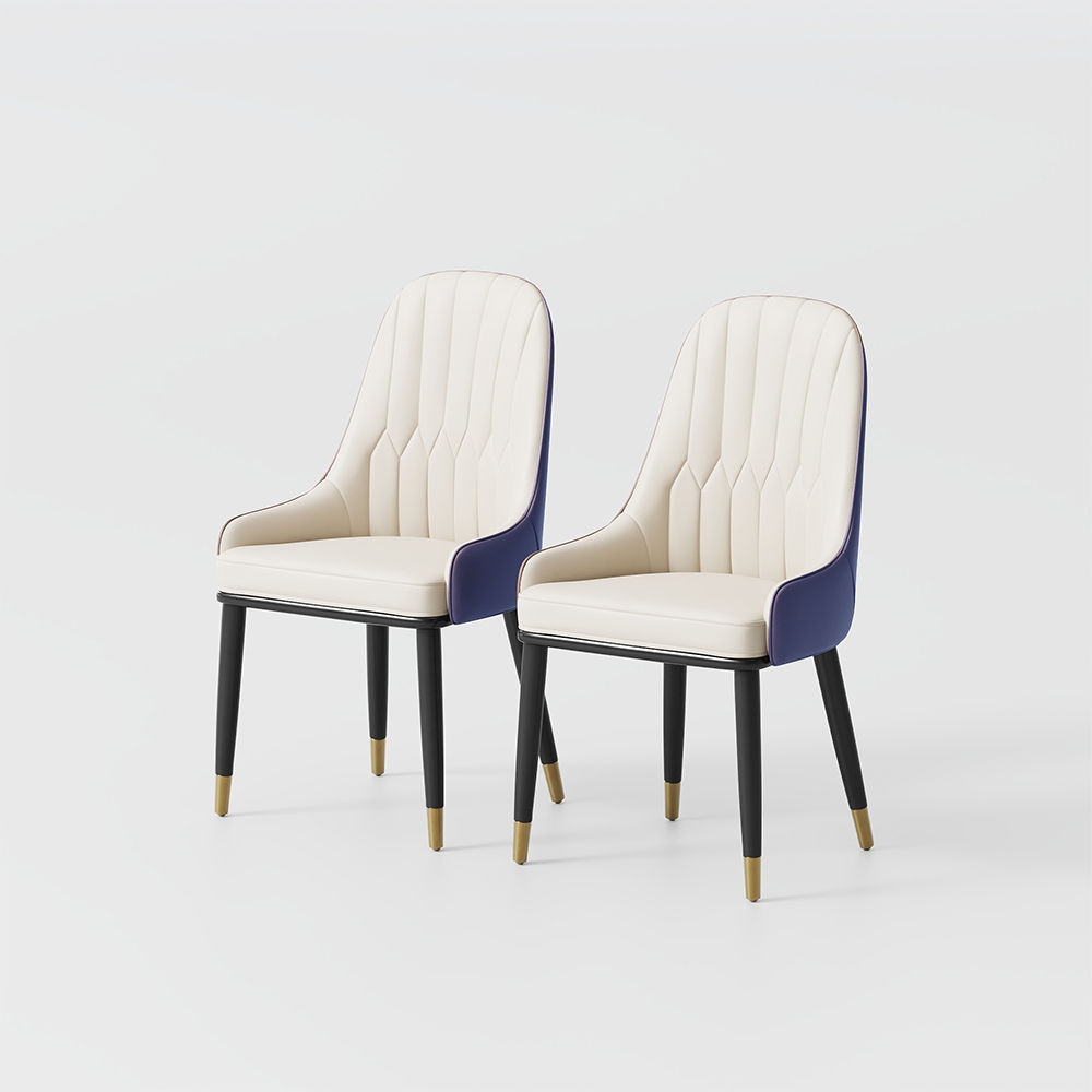 for 8 Navy Blue PU Leather Dining Chairs