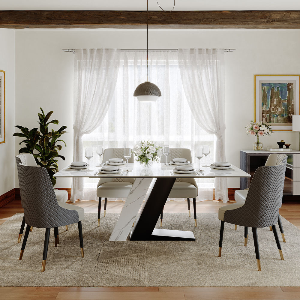 for 4 Gray PU Leather Dining Chairs