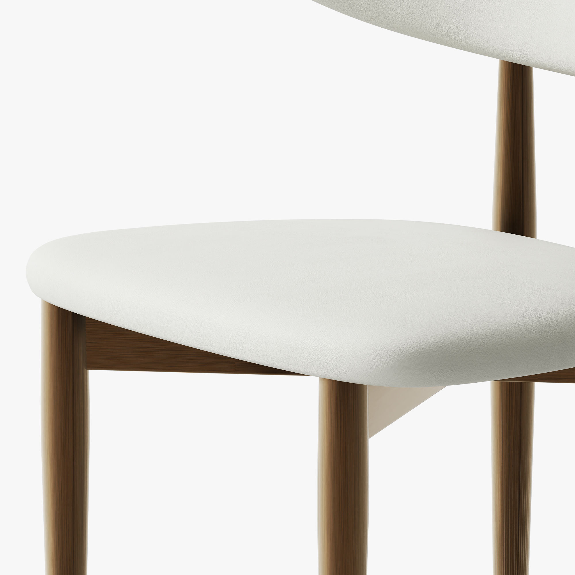 Fully Assemble White & Bronze PU Leather Dining Chairs