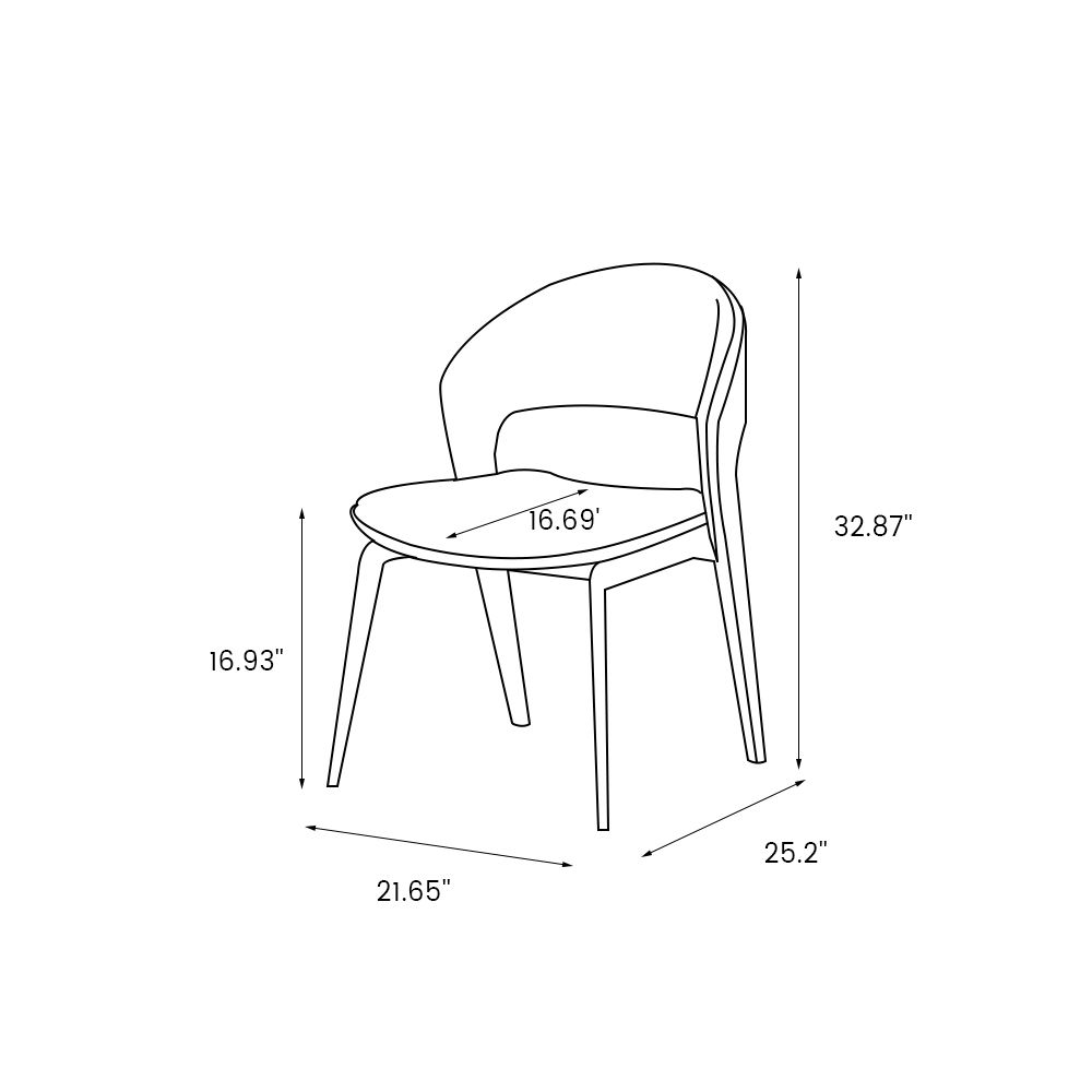 Modern Minimalist Khaki PU Leather Dining Chairs