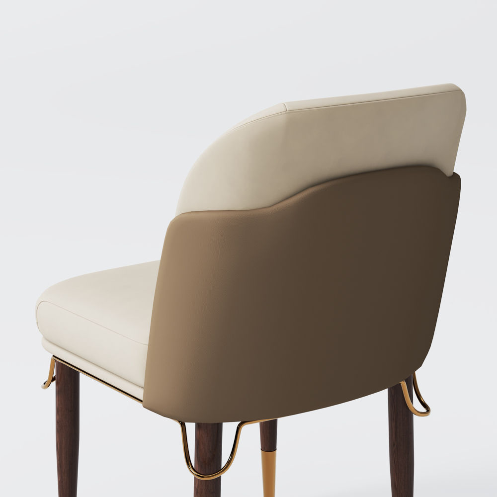 Color Matching Beige Leather Dining Chairs