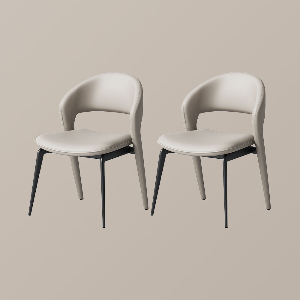 Leather Khaki PU Leather Dining Chairs
