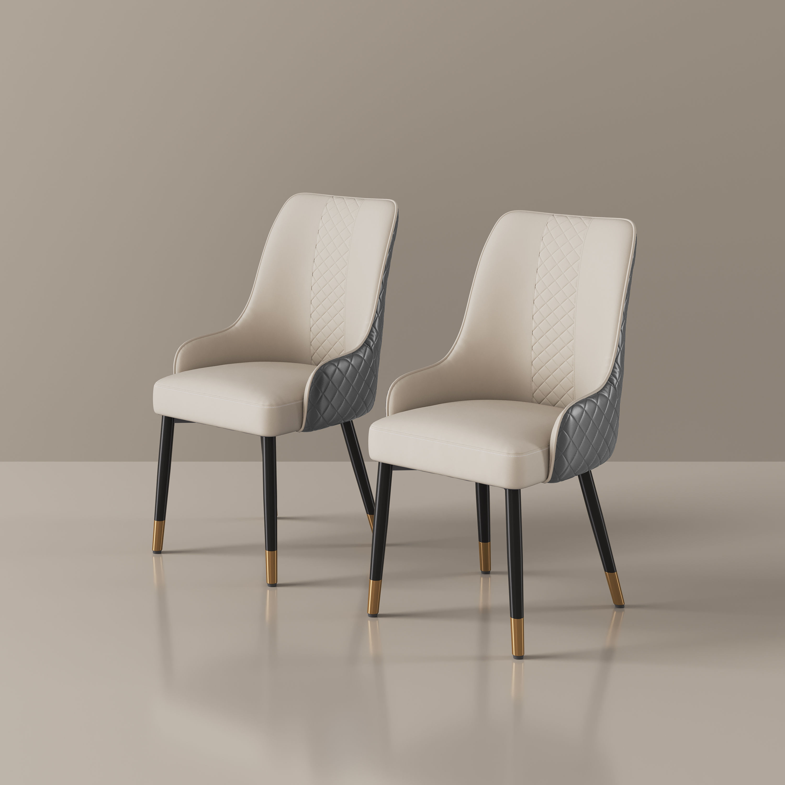 Gray PU Leather Dining Chairs