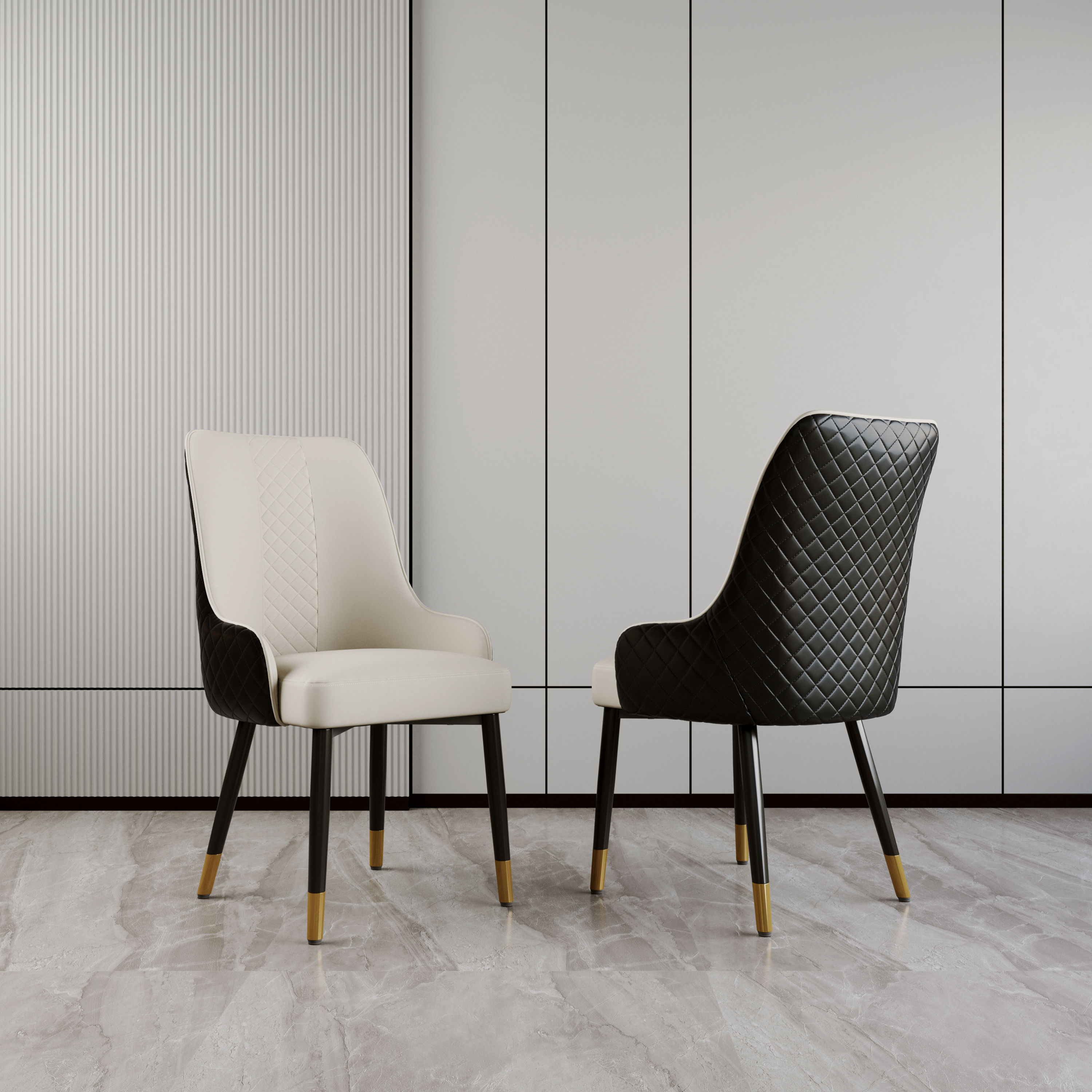 Black PU Leather Dining Chairs