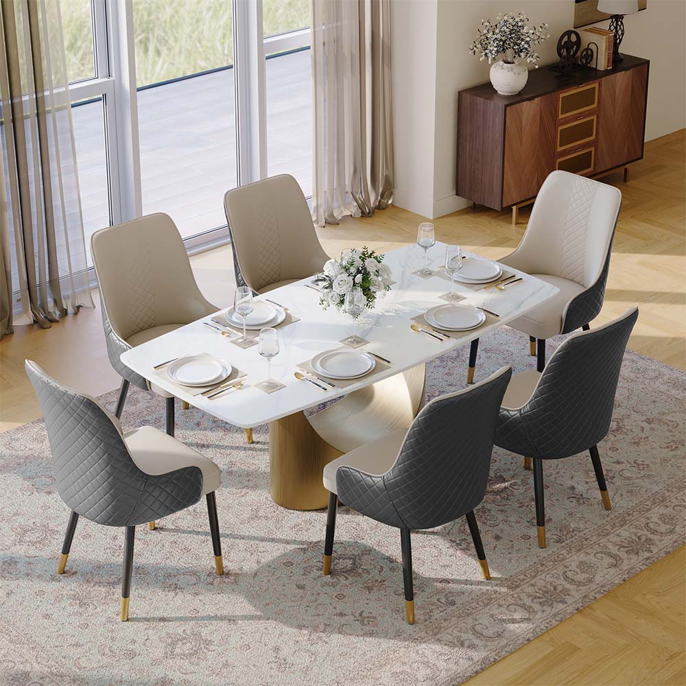 Gray PU Leather Dining Chairs