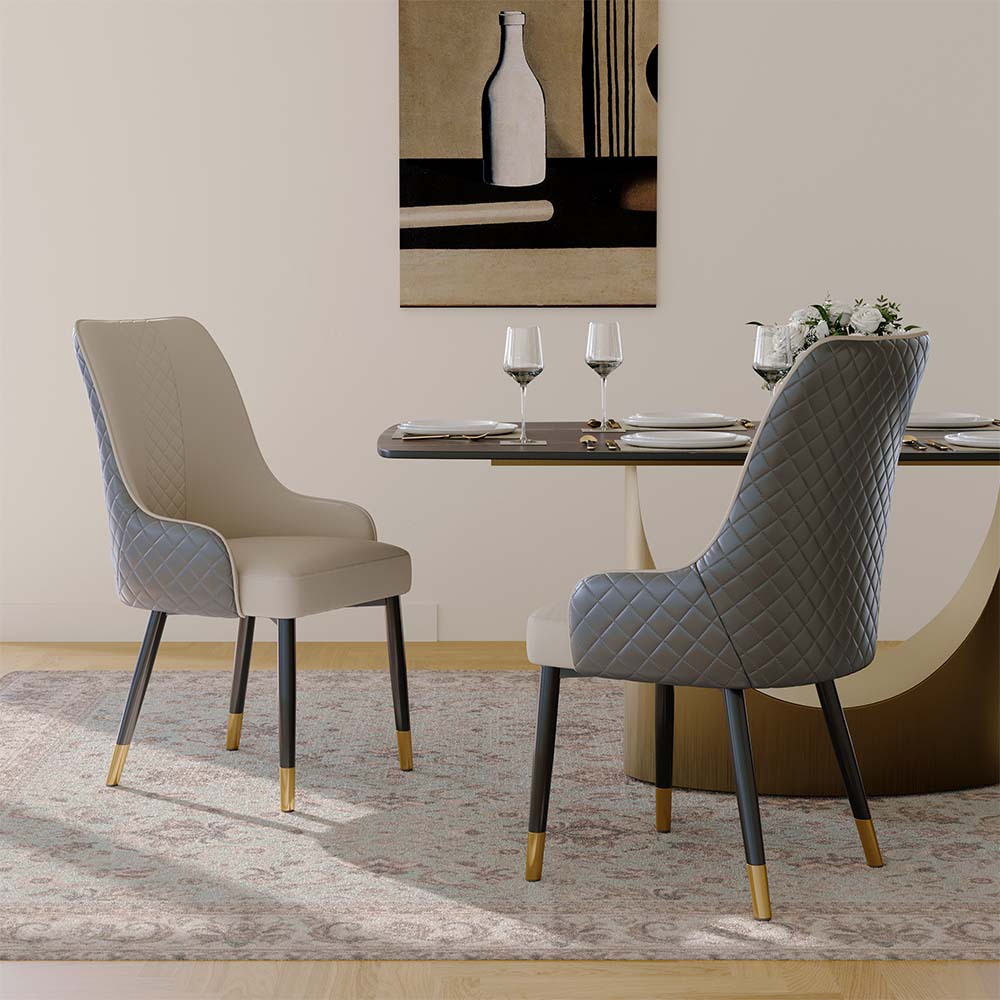 Gray PU Leather Dining Chairs