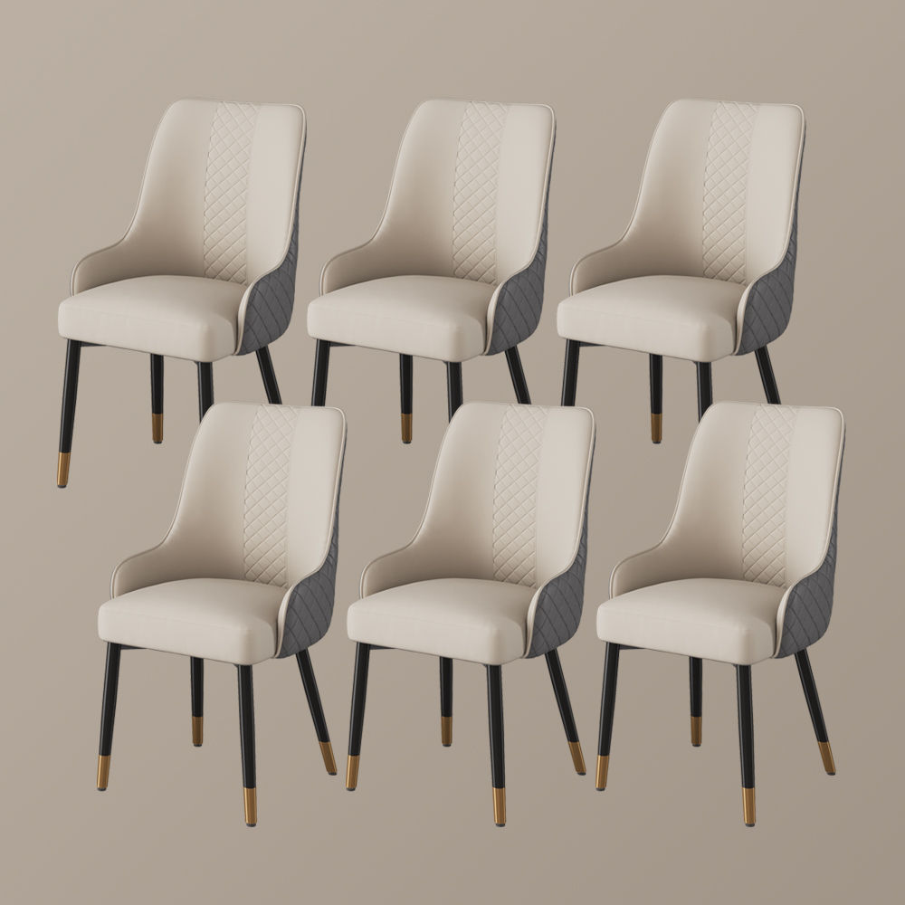 Gray PU Leather Dining Chairs