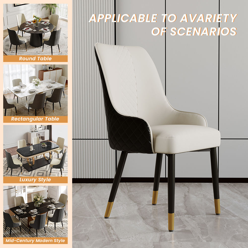 Modern Black PU Leather Dining Chairs