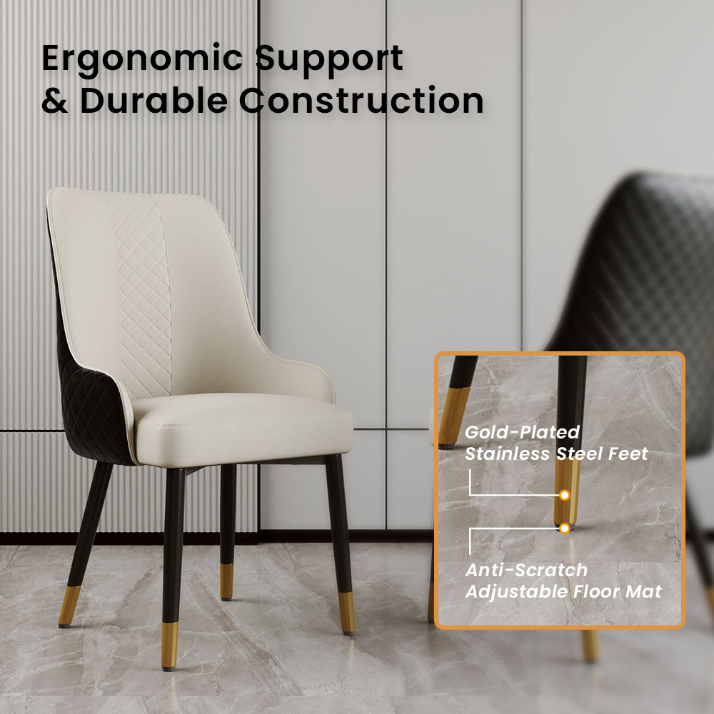 Modern Black PU Leather Dining Chairs