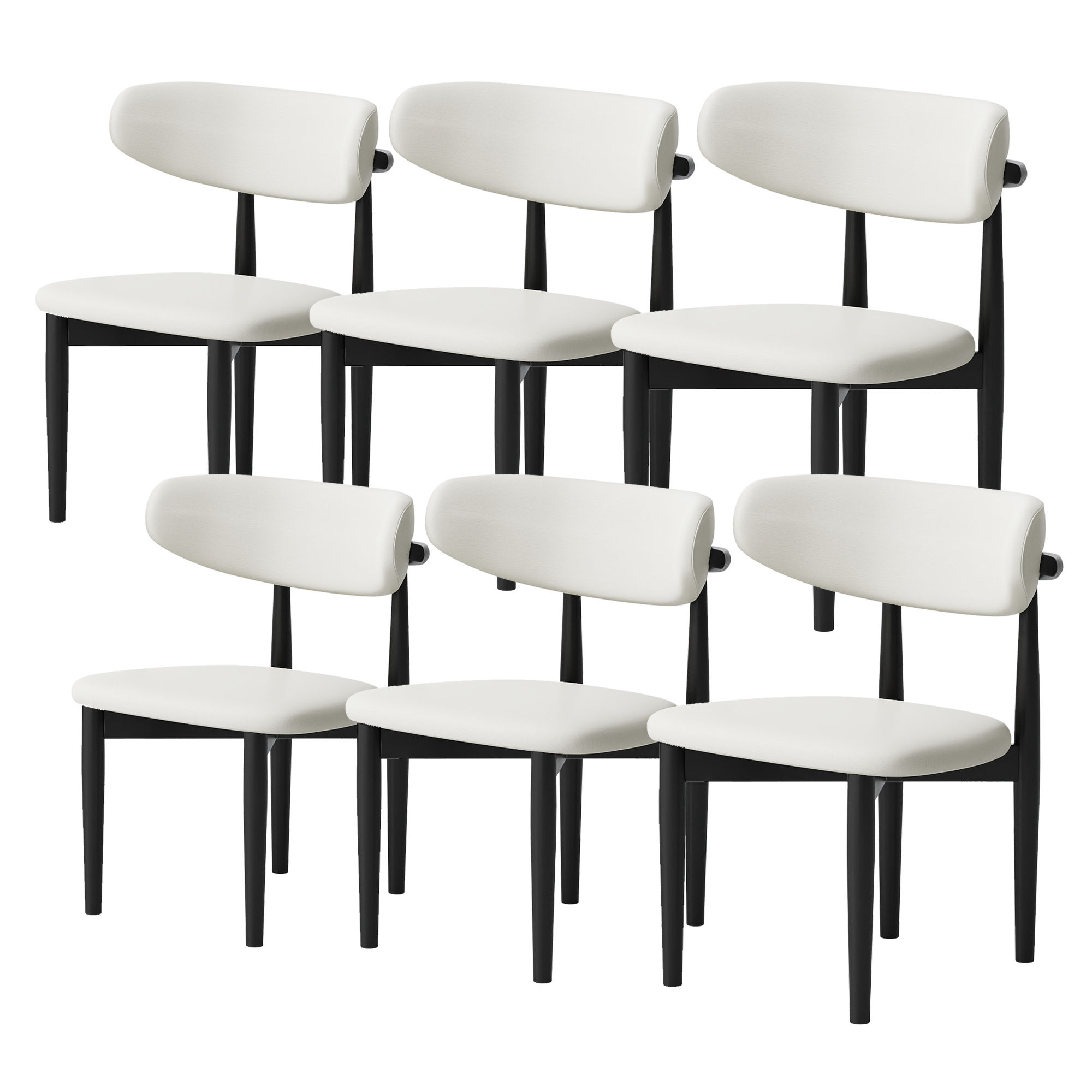 Fully Assembled Beige & Black Cotton Linen Dining Chairs