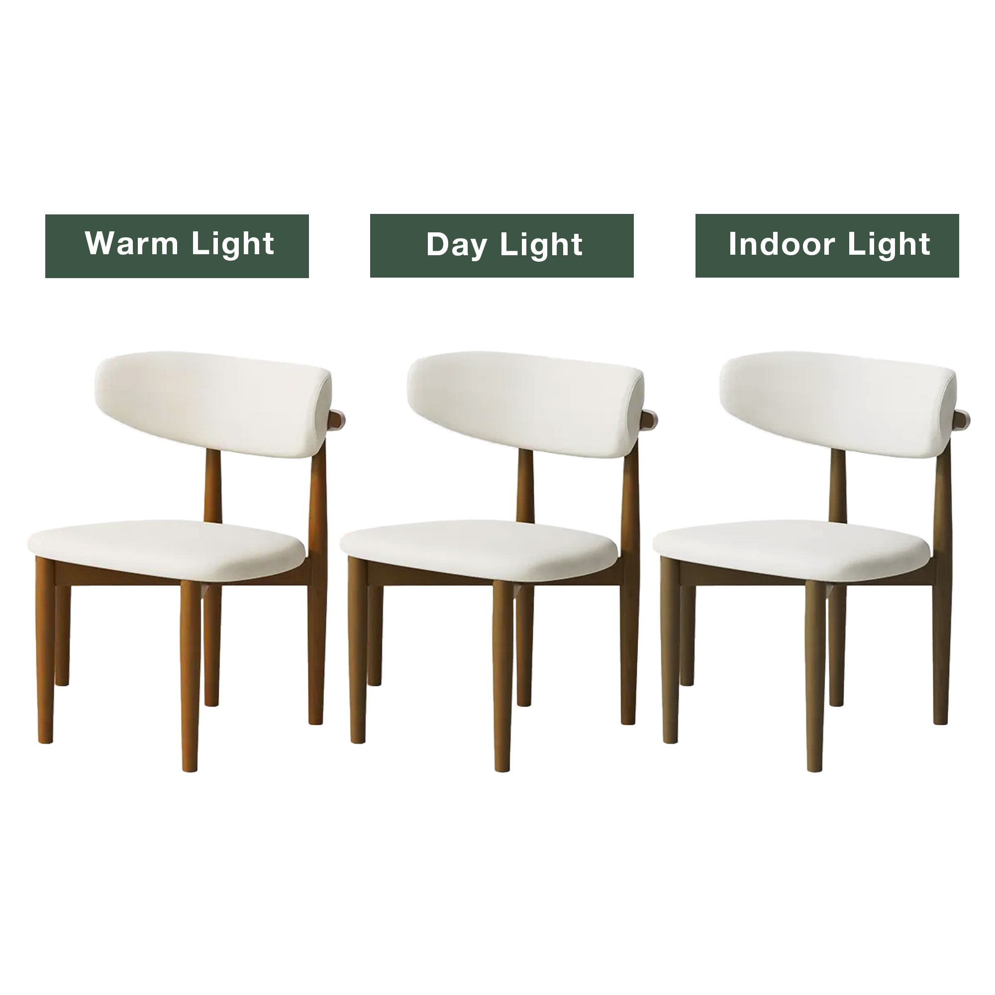 Fully Assembled Beige & Walnut PU Leather Dining Chairs