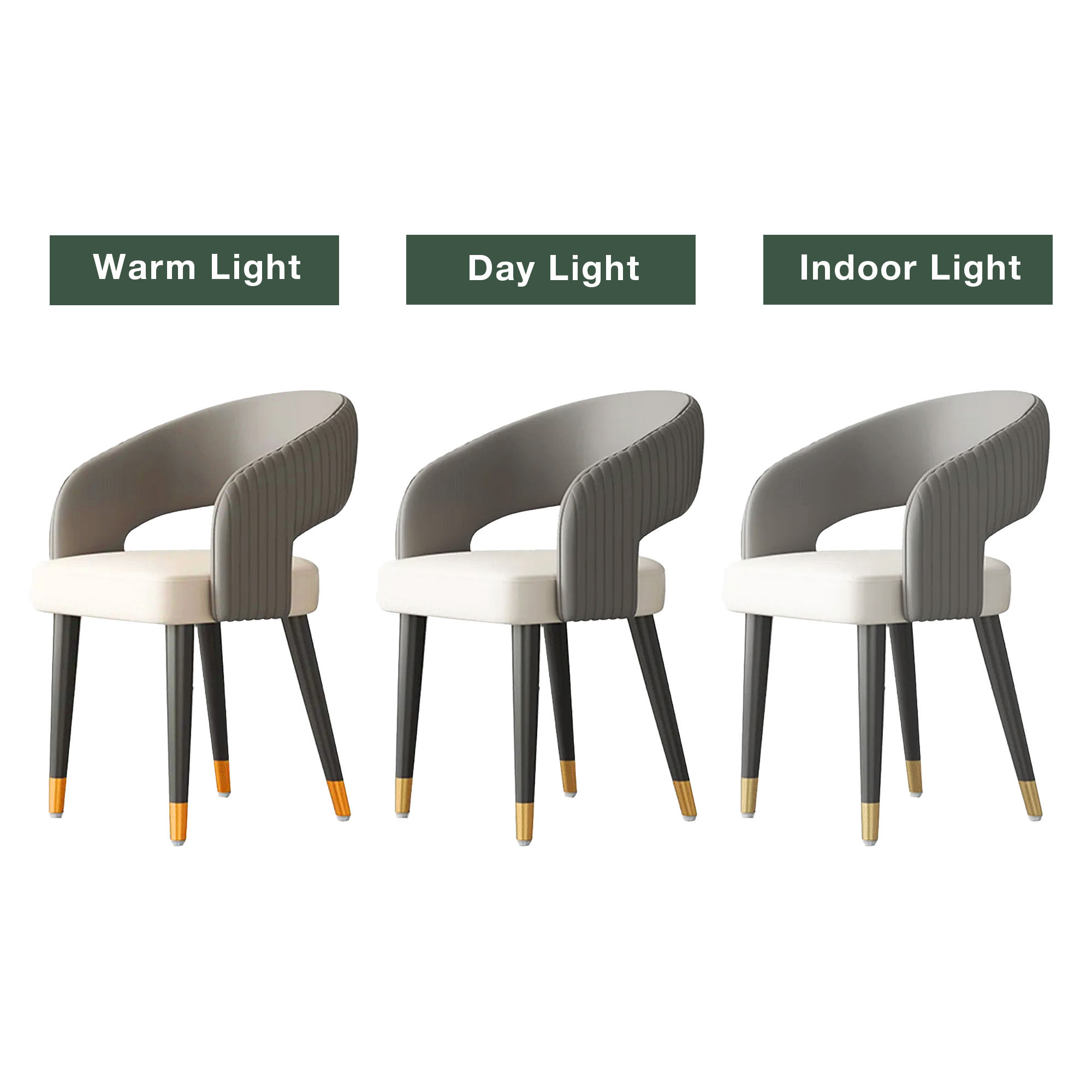 Gray Dark Gray Faux Leather Dining Chairs