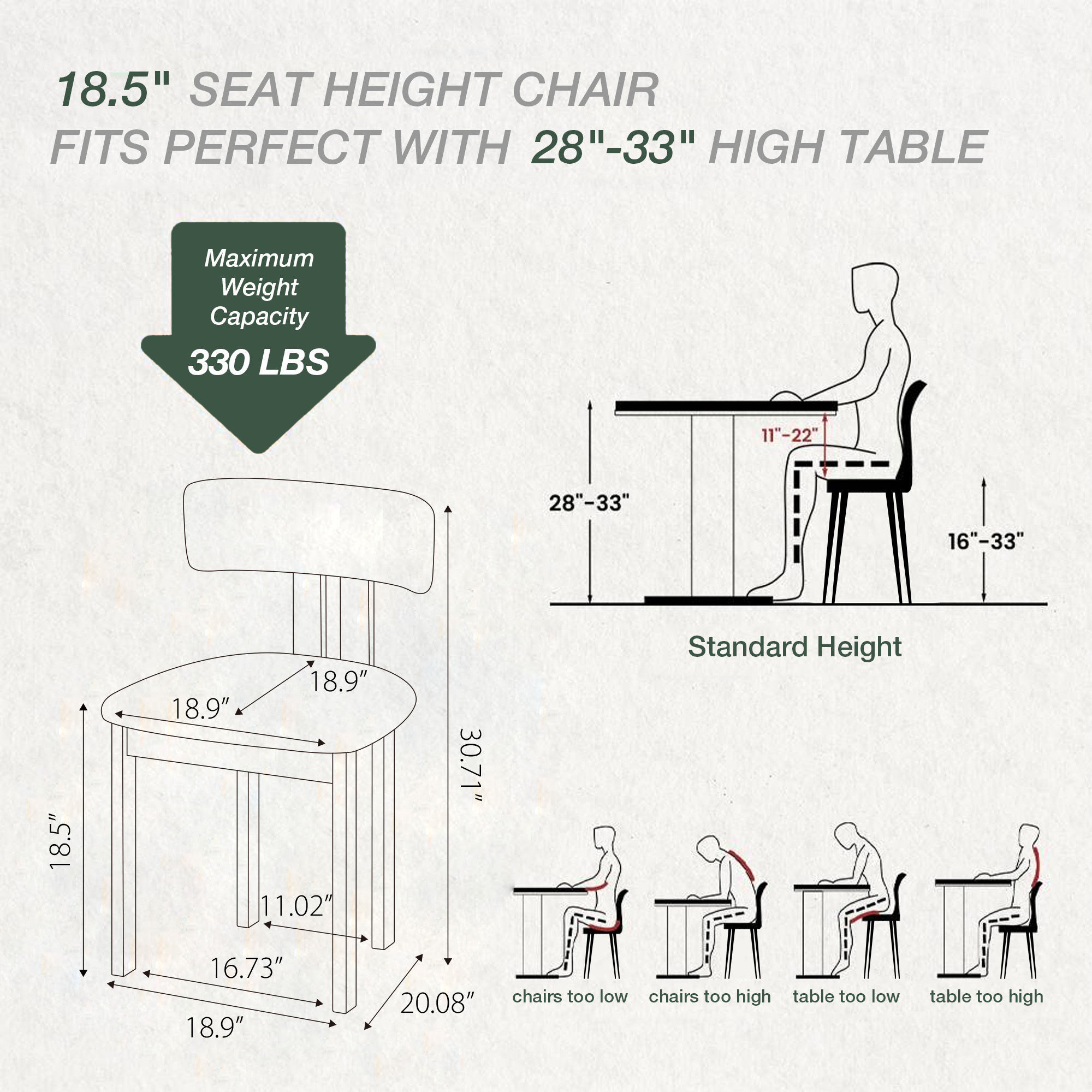 Fully Assembled Beige & Light Walnut Cotton Linen Dining Chairs