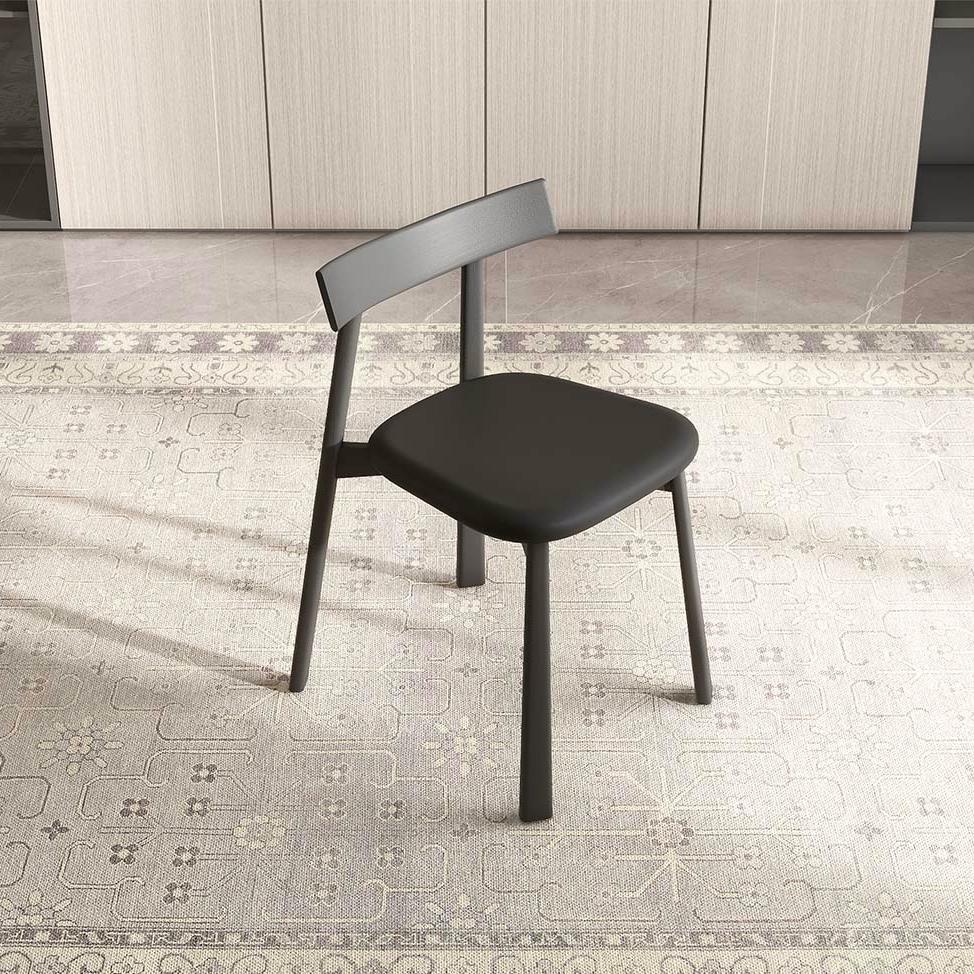Side Chairs Black PU Leather Dining Chairs
