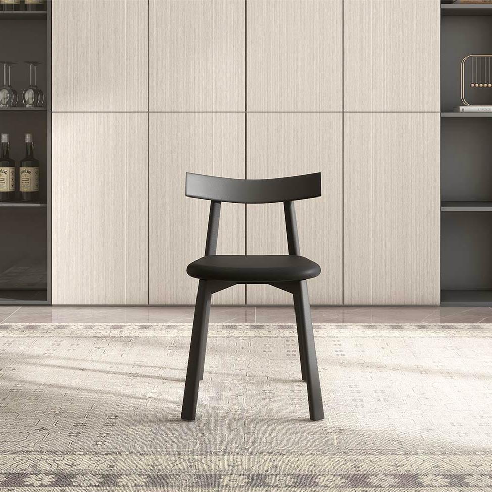 Black Black PU Leather Dining Chairs