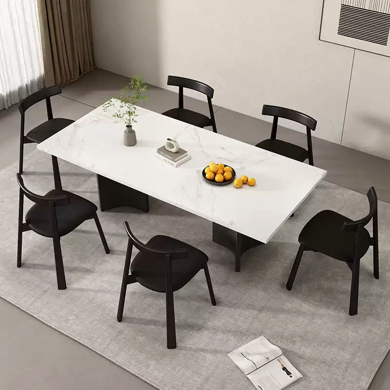 Ash Wood Black PU Leather Dining Chairs