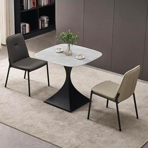 Gray Dark Gray PU Leather Dining Chairs