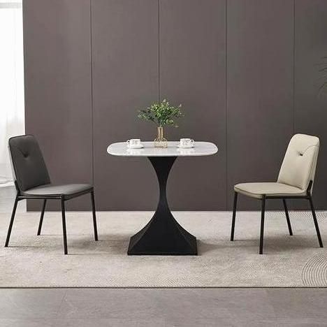 Gray Dark Gray PU Leather Dining Chairs