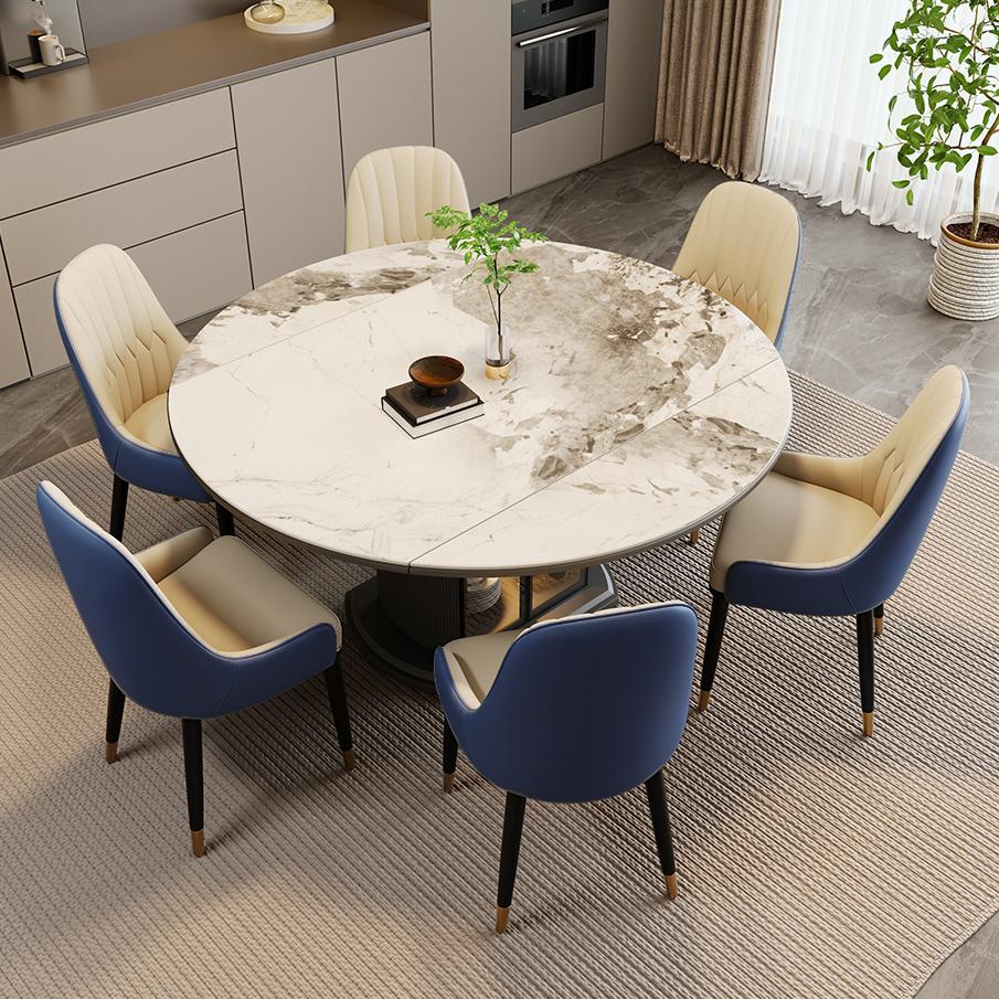 Easy Assembly Navy Blue PU Leather Dining Chairs