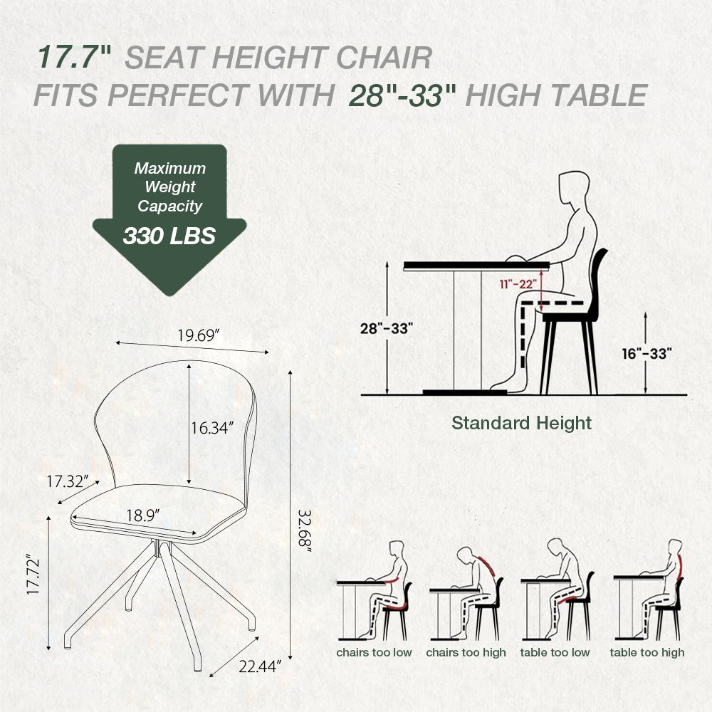 Carbon Steel Coffee & Brown PU Leather Dining Chairs