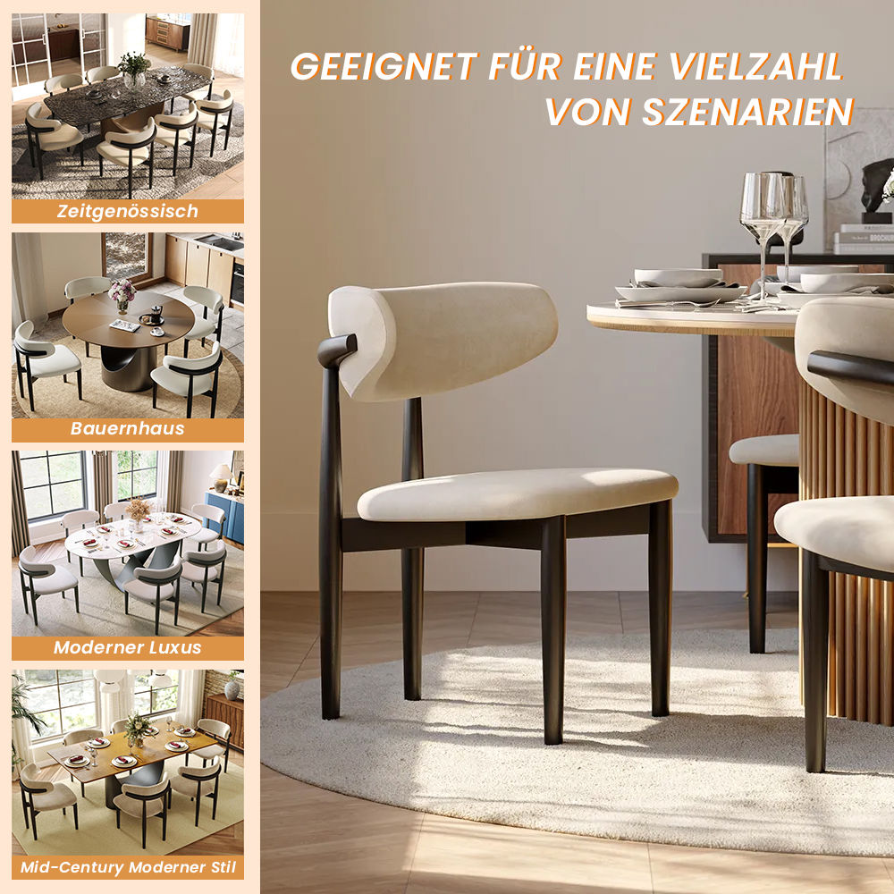 Mid-Century-Moderne Beige bis Schwarz Baumwollleinen Esszimmertische