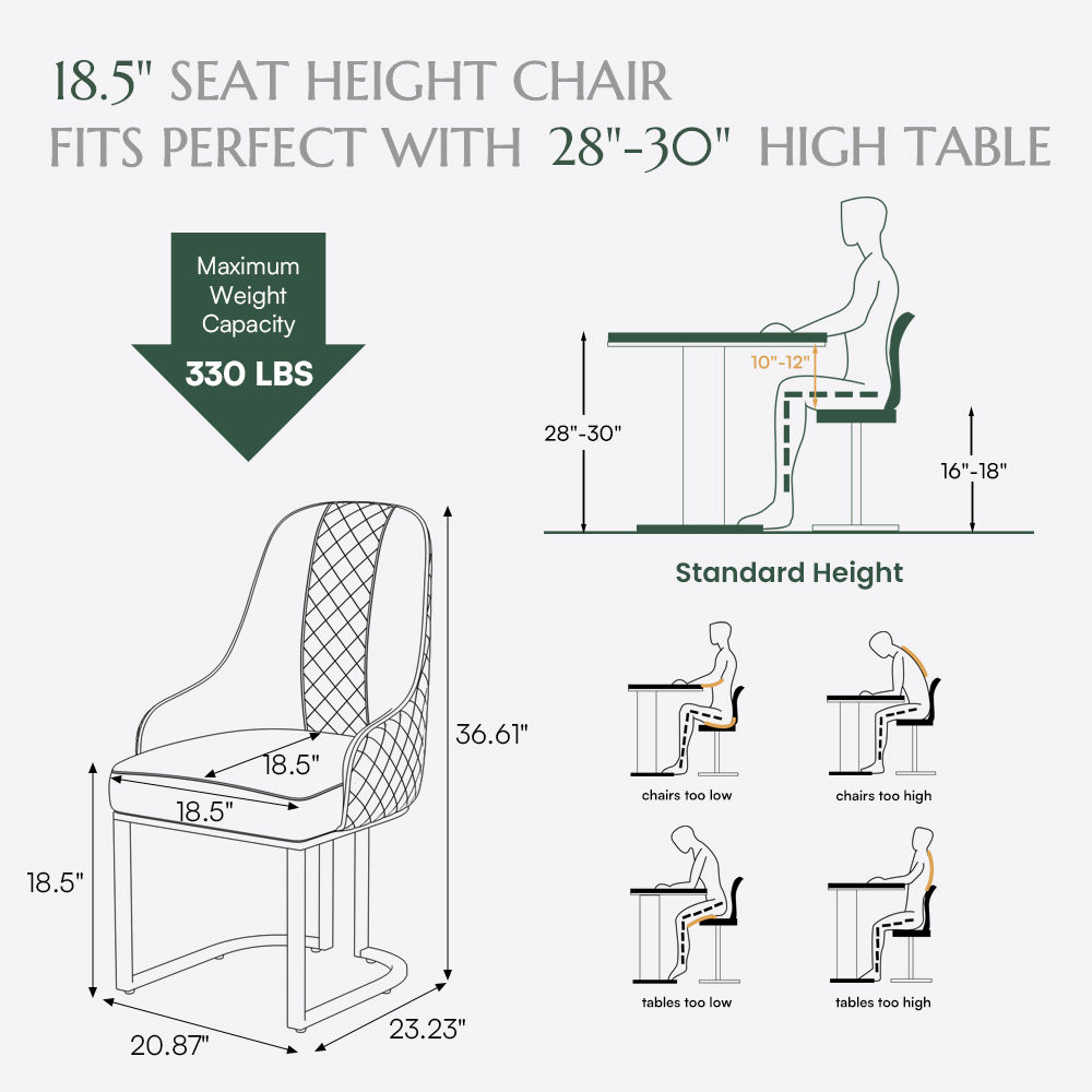 Stainless Steel Beige & Black PU Leather Dining Chairs