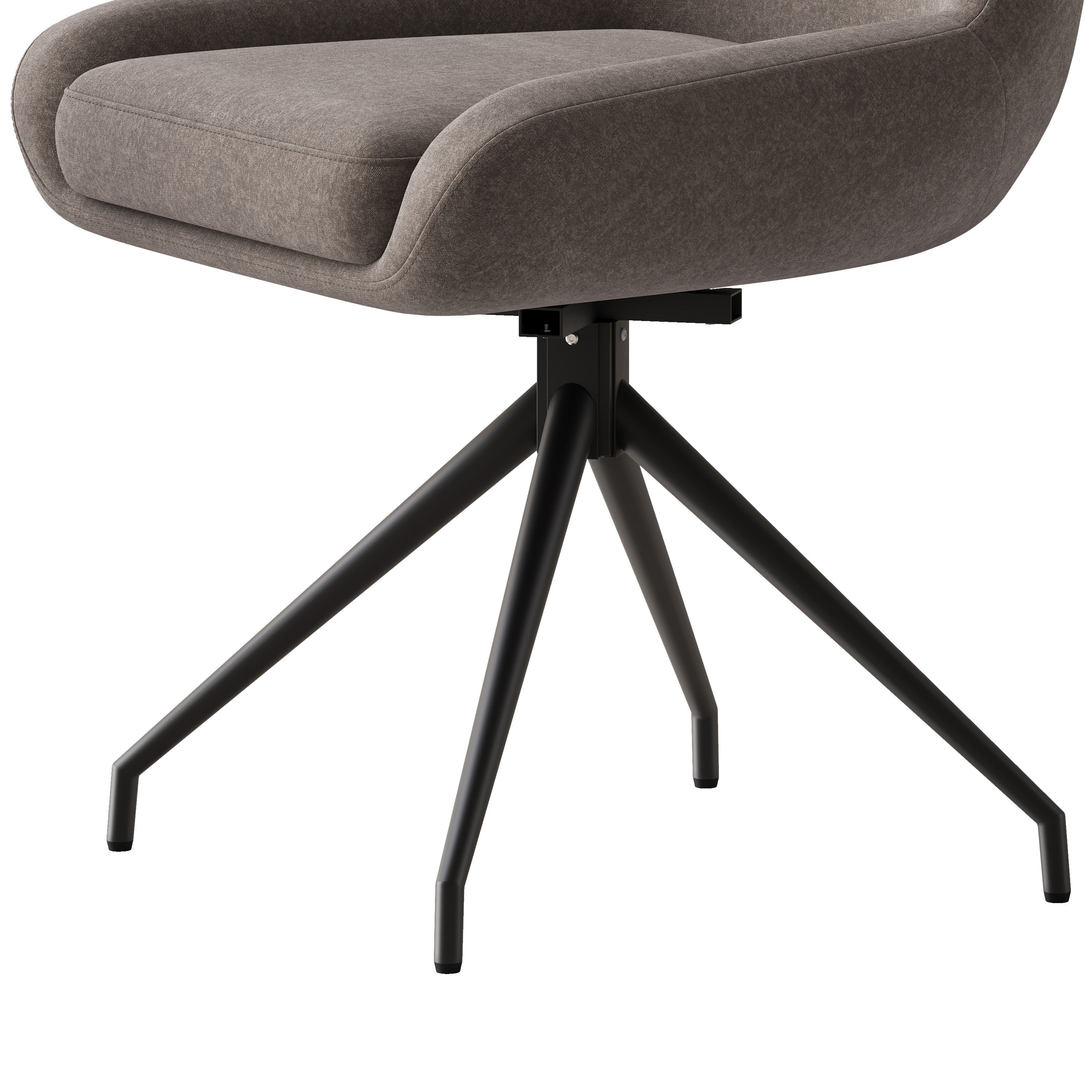 Easy Assembly Black & Brown Velvet Dining Chairs