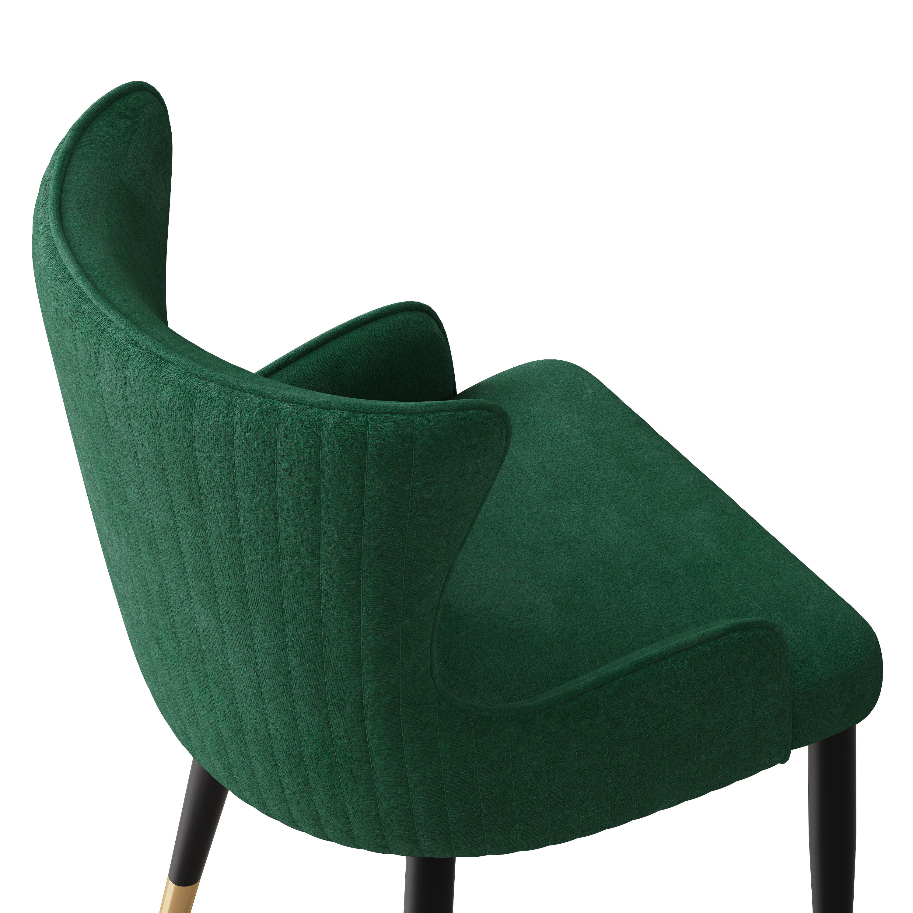 Iron Green PU Leather Dining Chairs