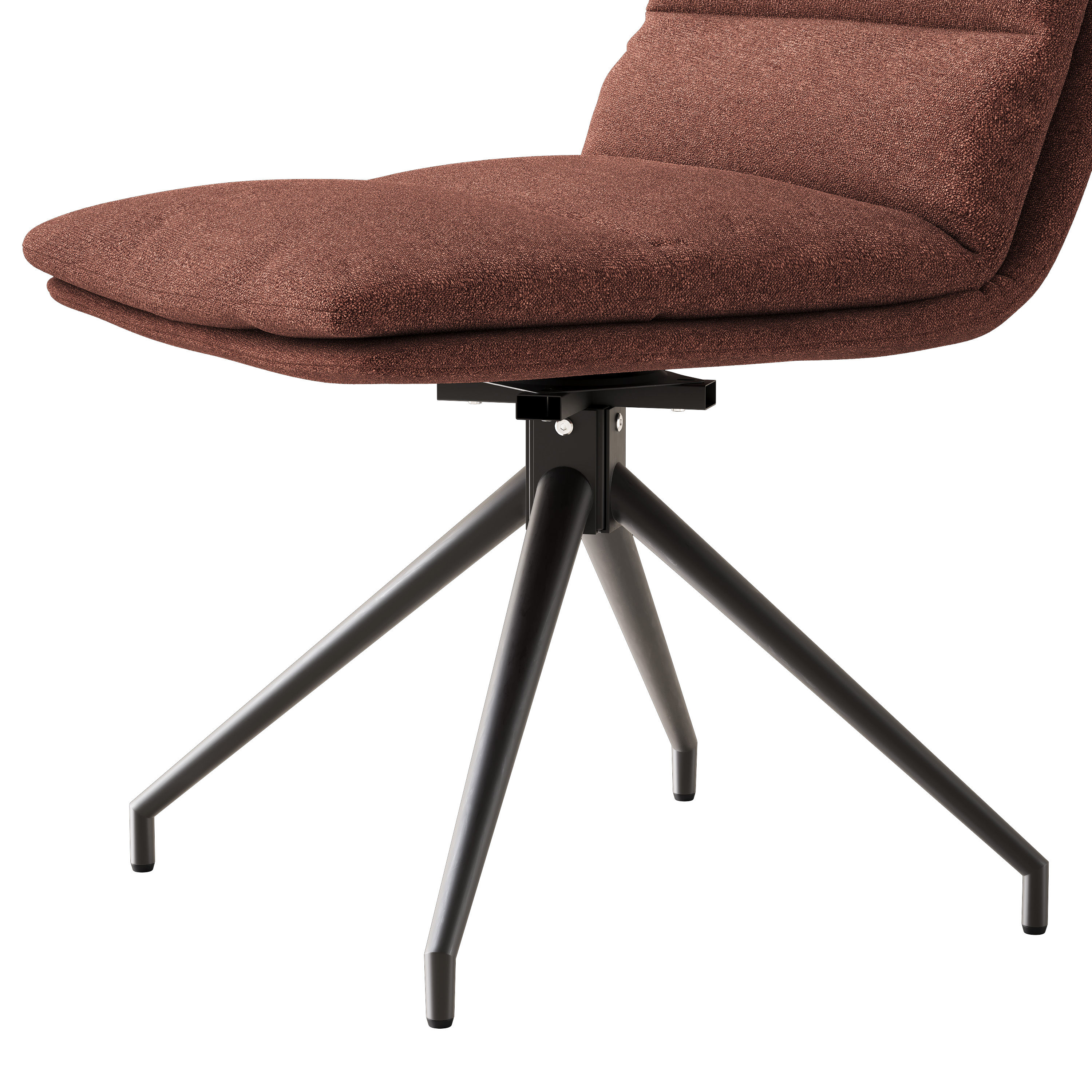 Easy Assembly Black & Brown Cotton & Linen Dining Chairs