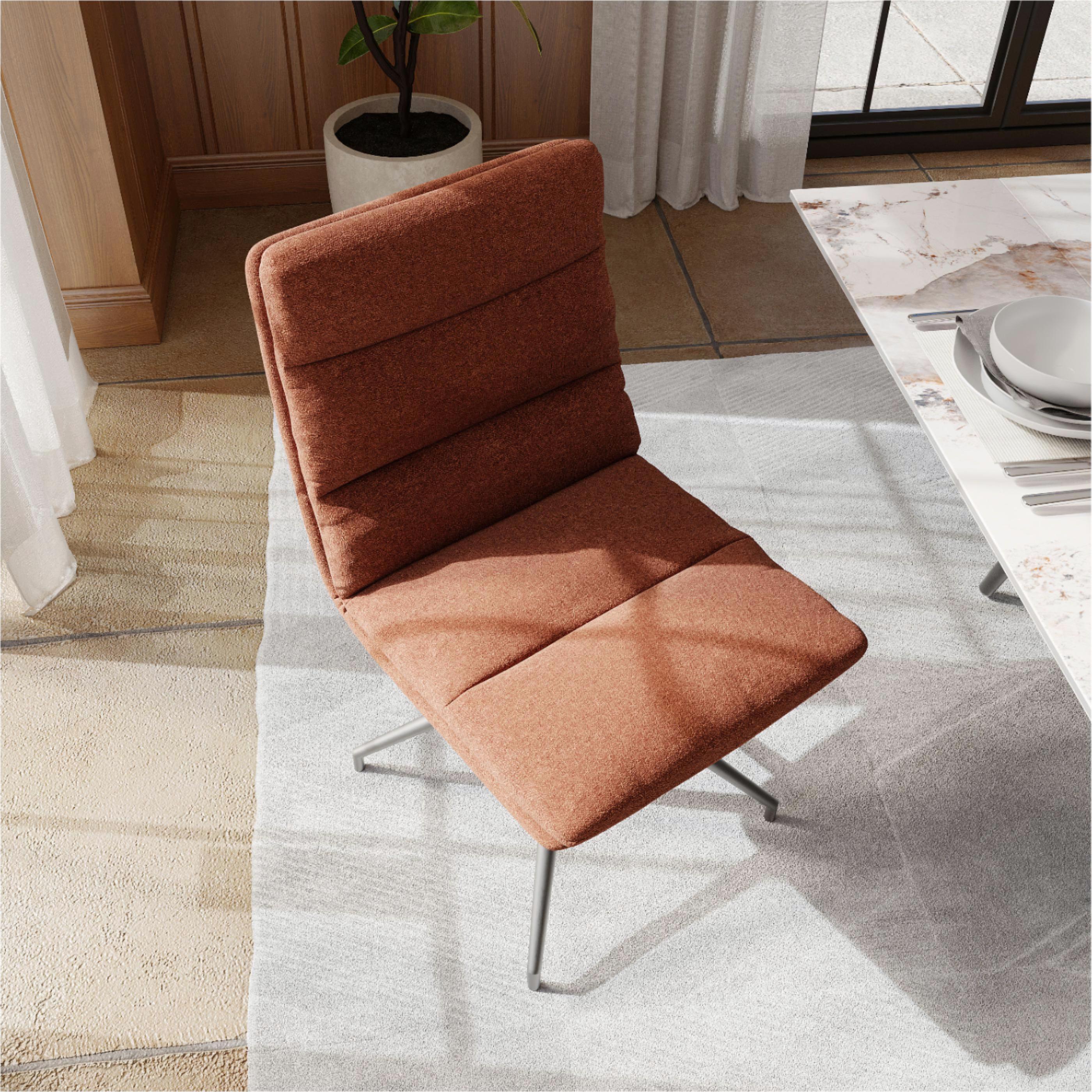 Easy Assembly Black & Brown Cotton & Linen Dining Chairs