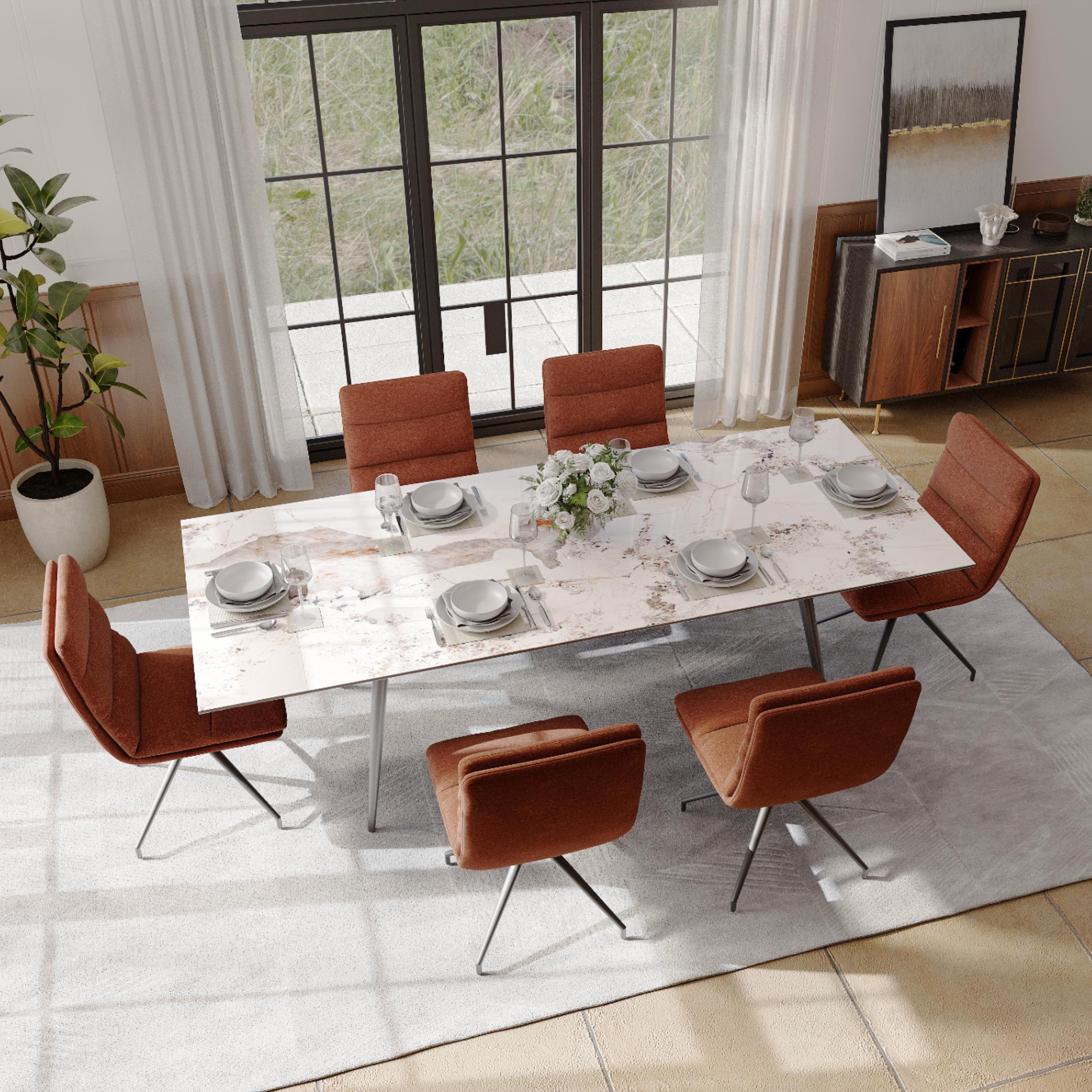 Brown Black & Brown Cotton & Linen Dining Chairs
