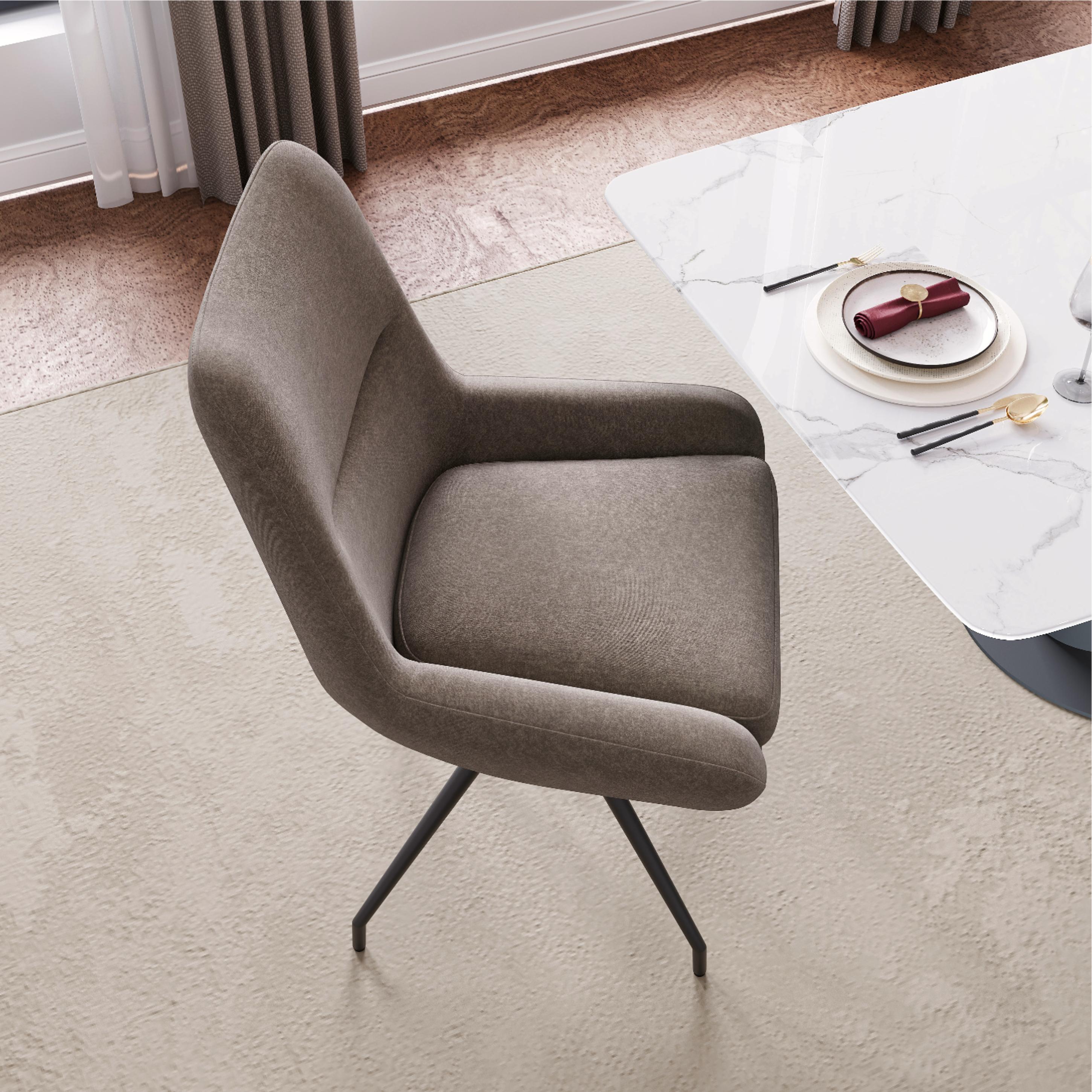 Side Chairs Black & Brown Velvet Dining Chairs