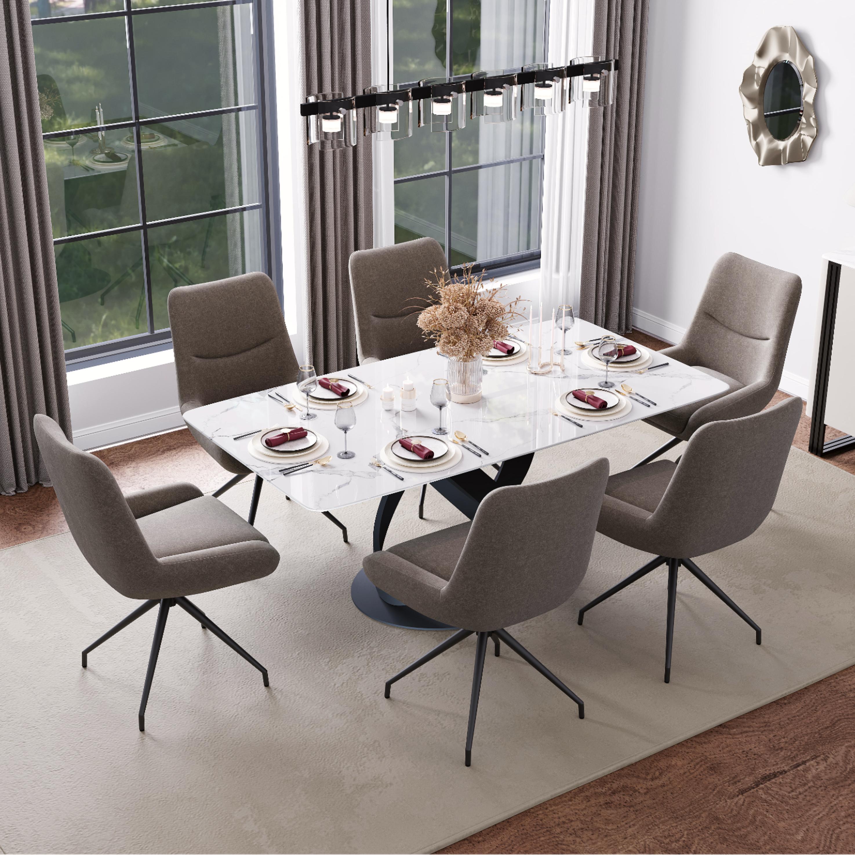Black Black & Brown Velvet Dining Chairs