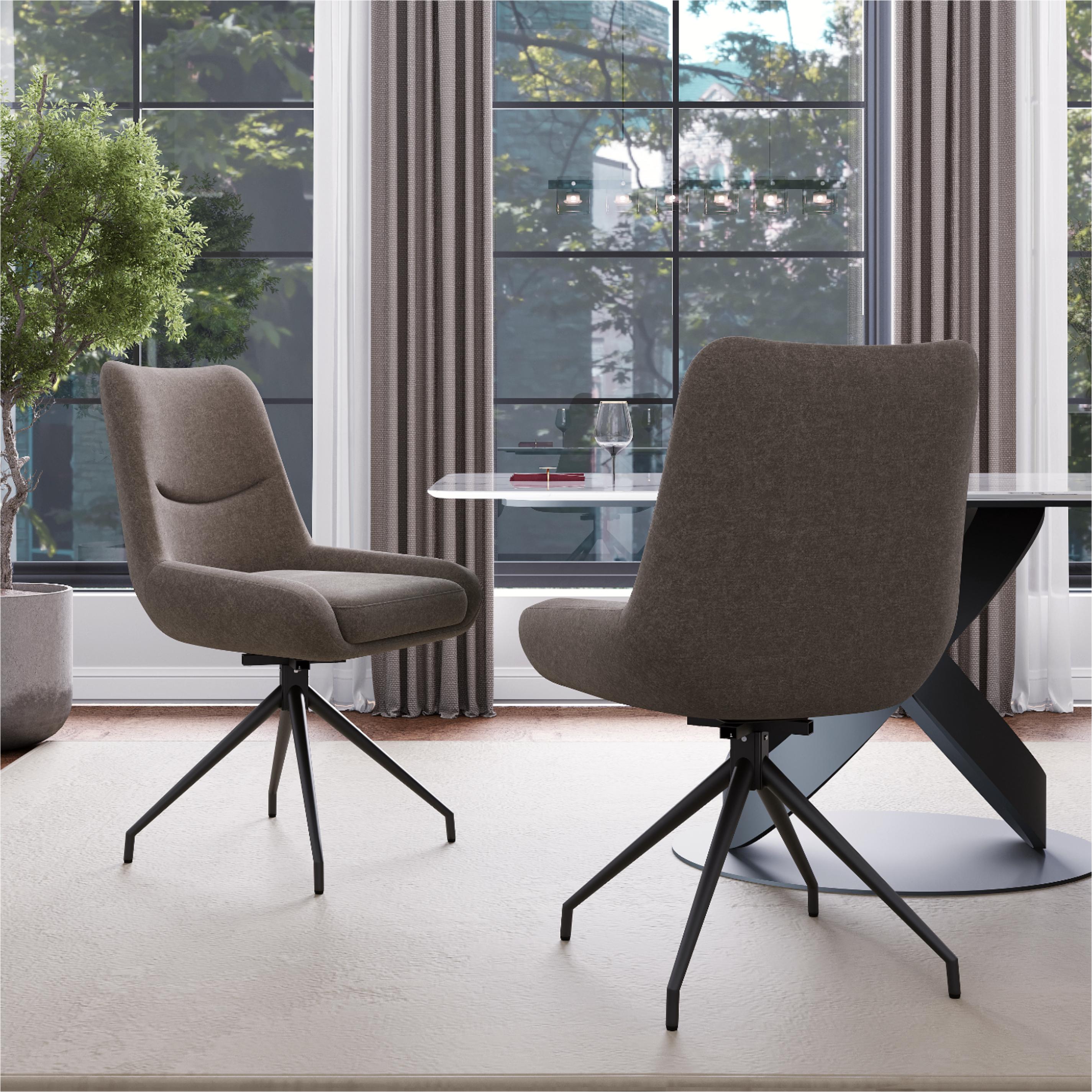 Brown Black & Brown Velvet Dining Chairs