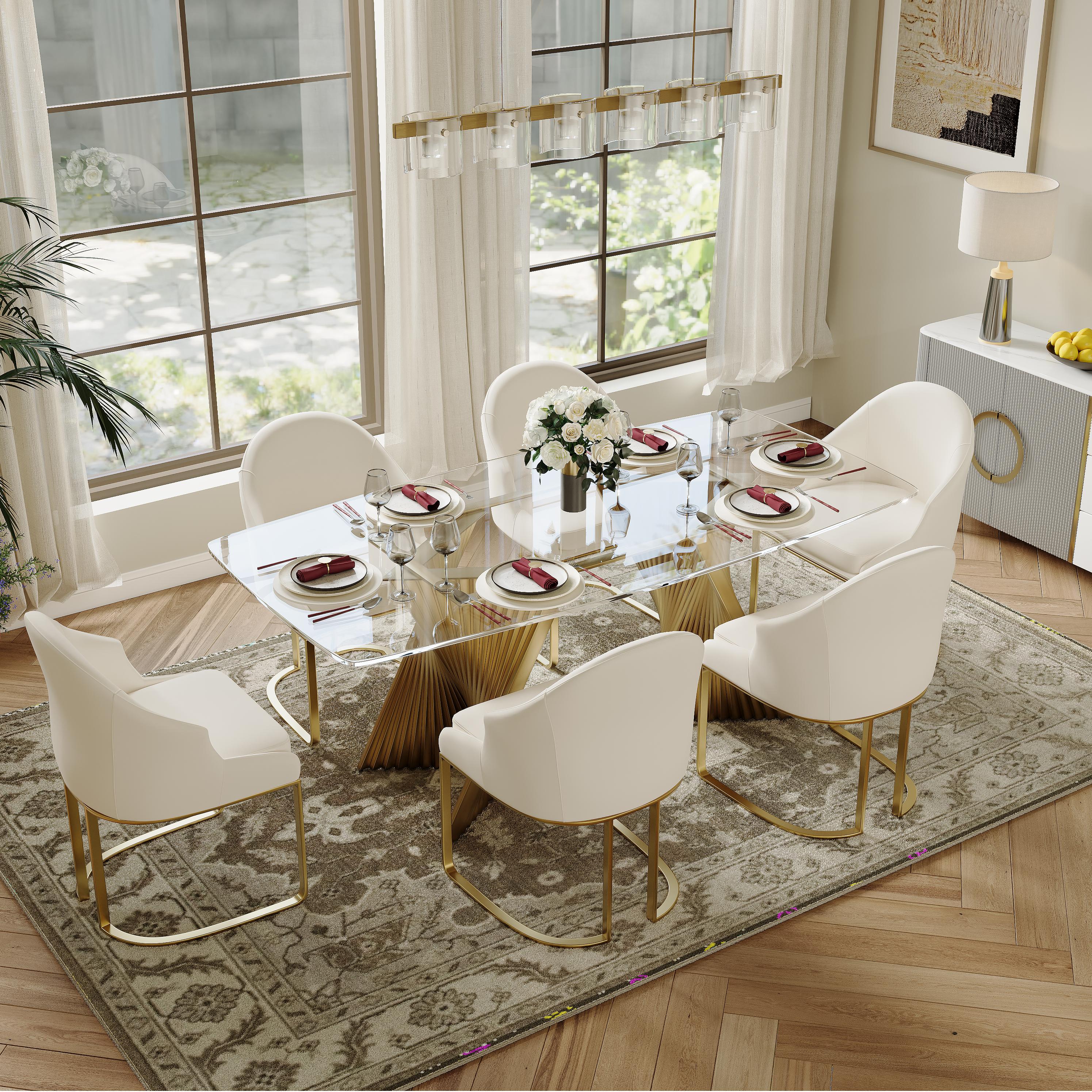 Barrel Beige Leather Dining Chairs