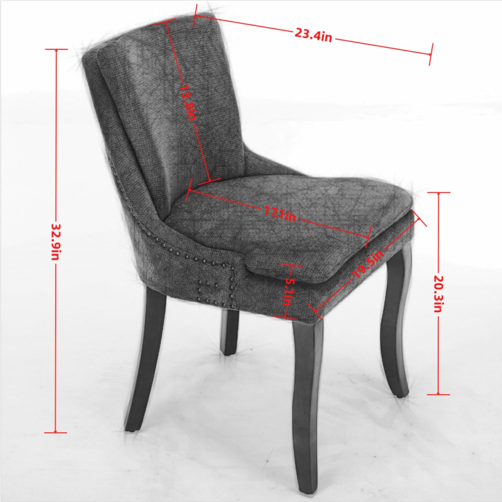 Easy Assembly Beige & Walnut Fabric Dining Chairs