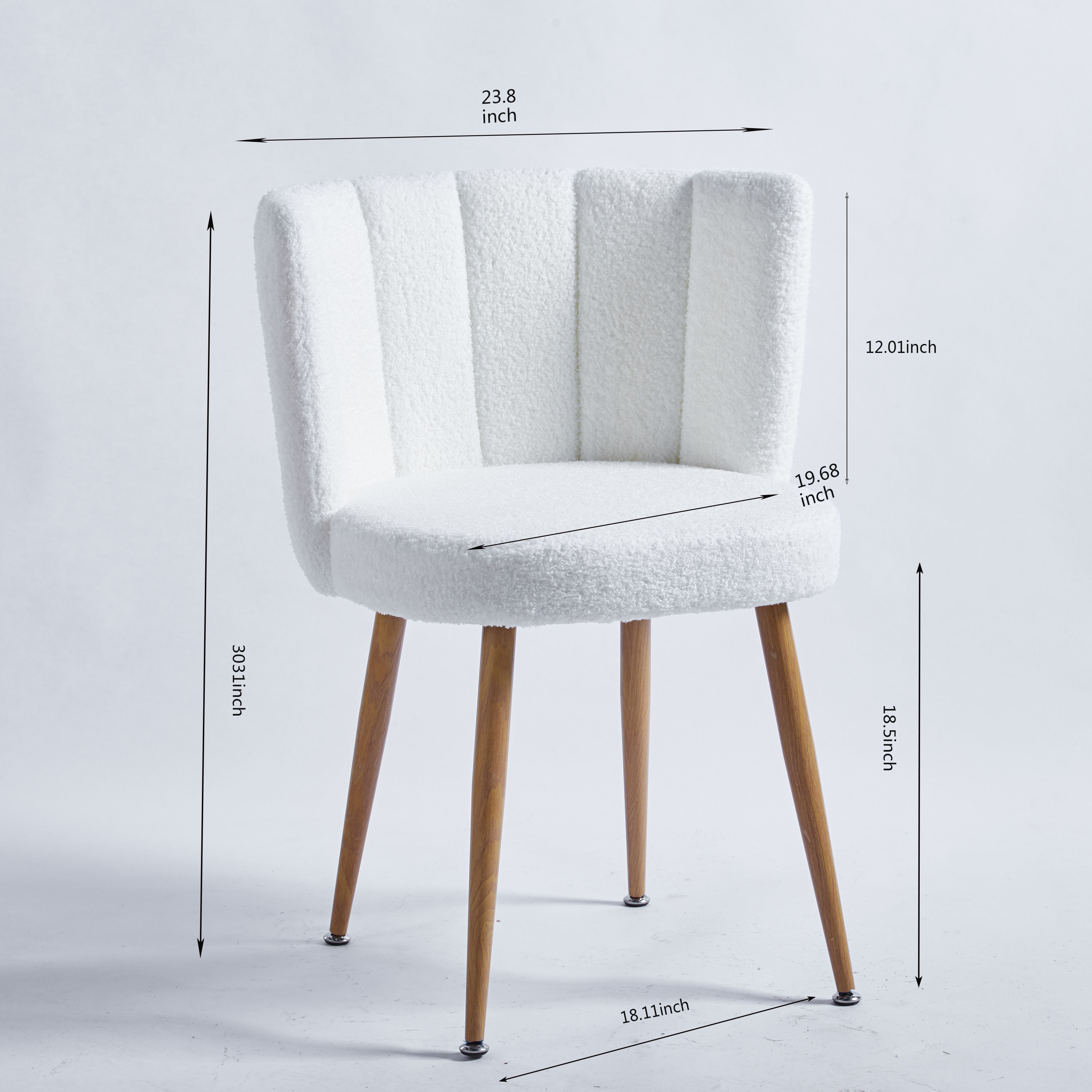 Armless Beige & Gold Velvet Dining Chairs