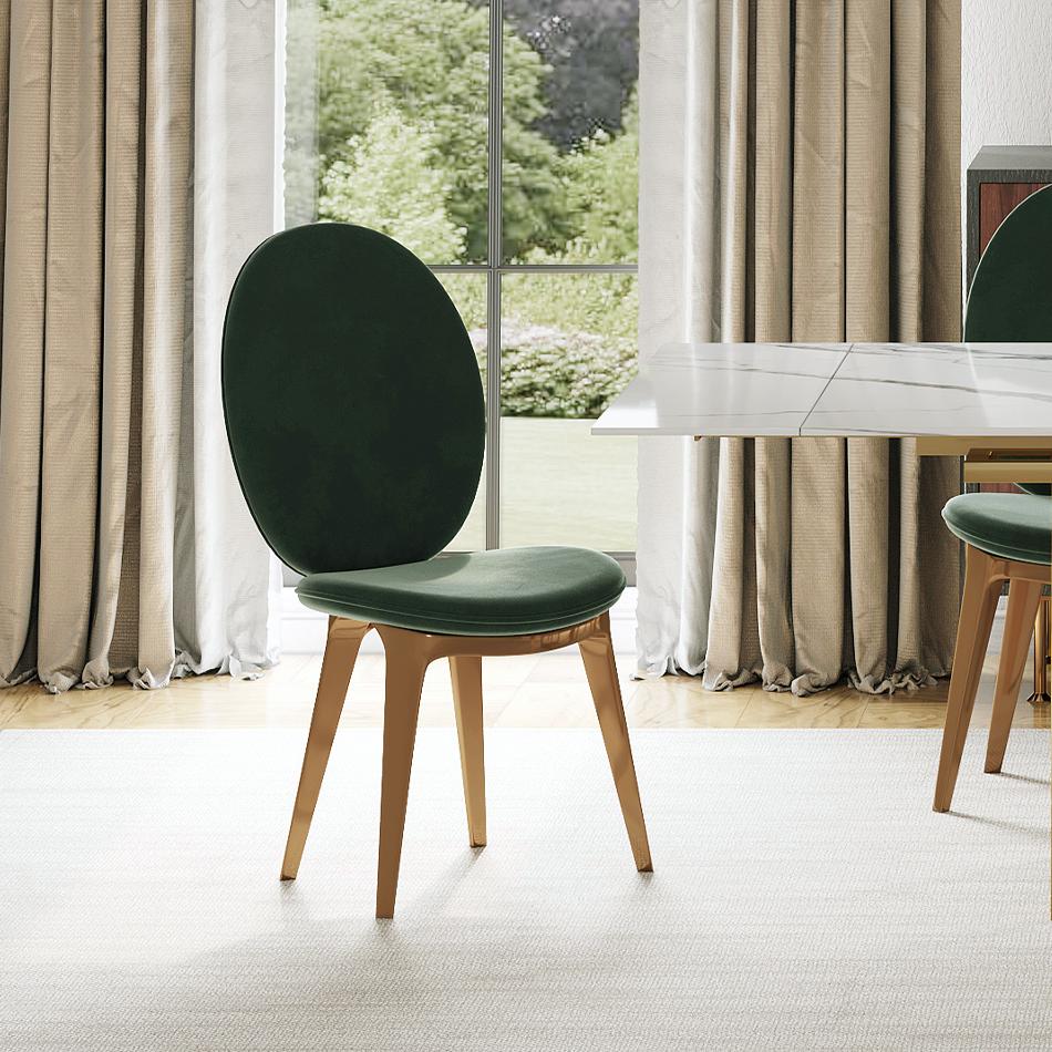 Green Green Velvet Dining Chairs