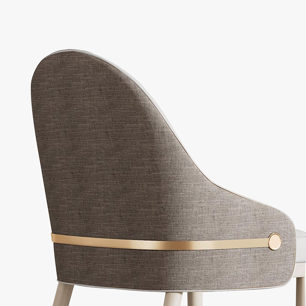 Modern Luxury Light Gray & Gray Faux Leather & Linen Dining Chairs
