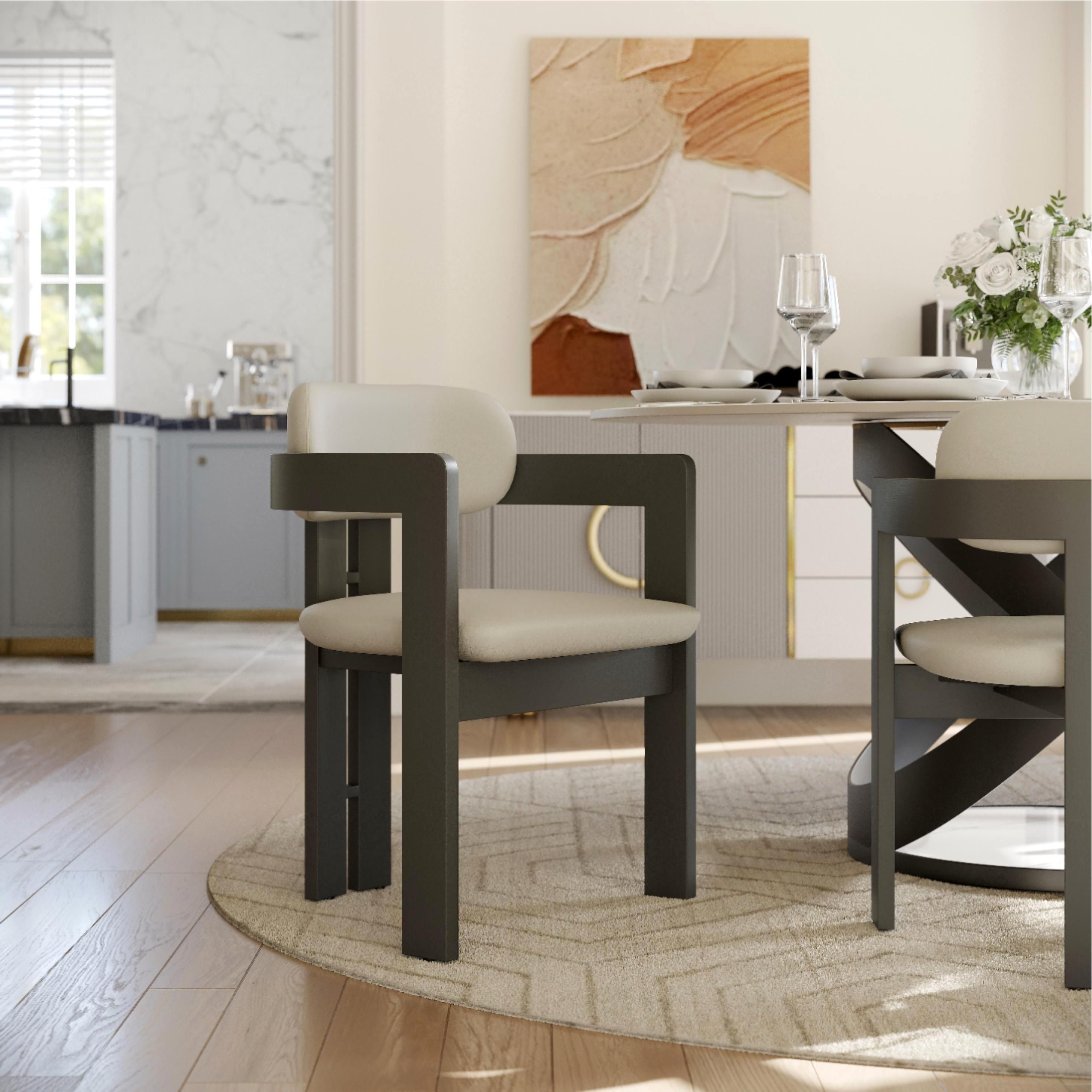 Fully Assembled Light Gray Cat-Scratch Resistant Fabric Dining Chairs