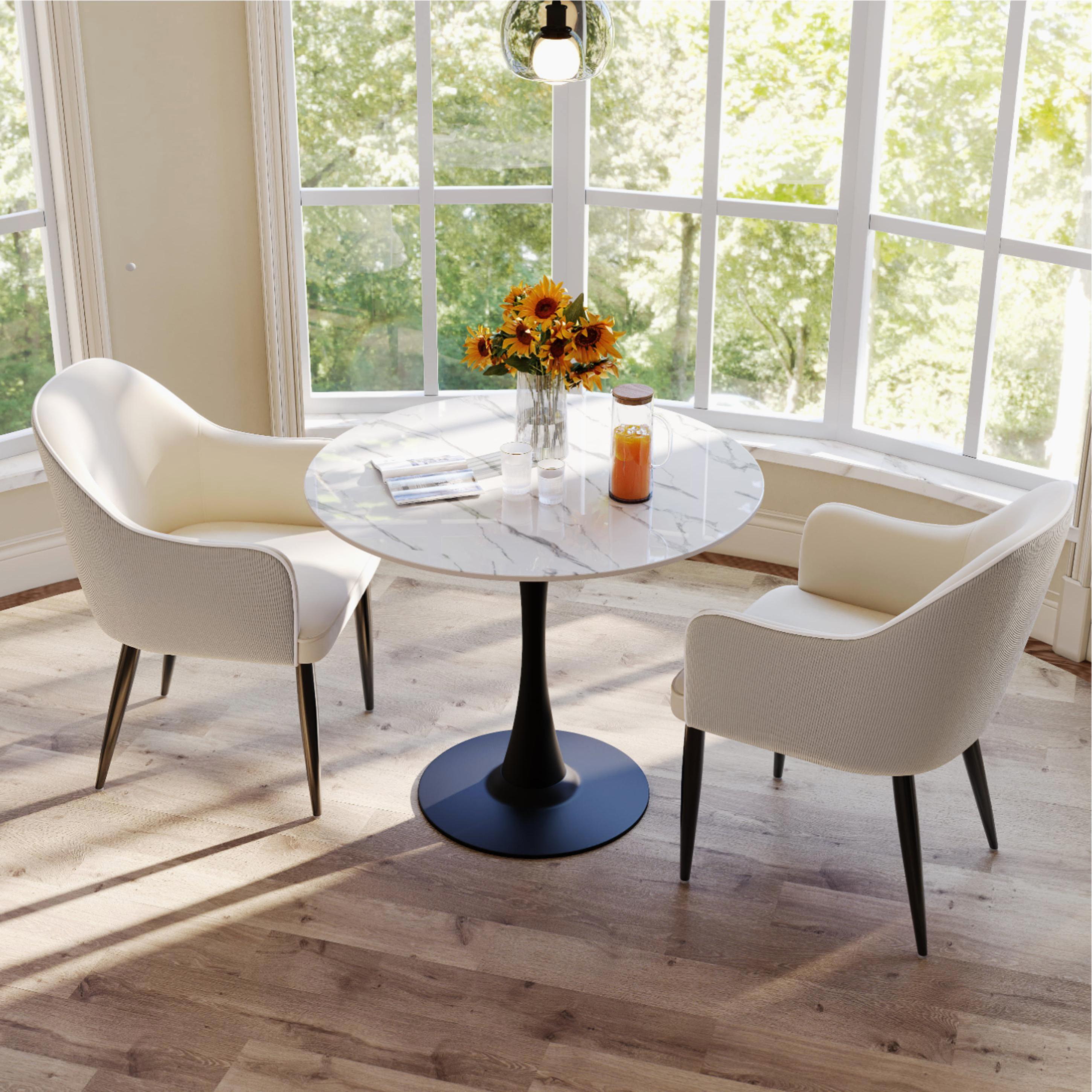 Upholstered Beige & Khaki Flannel Dining Chairs