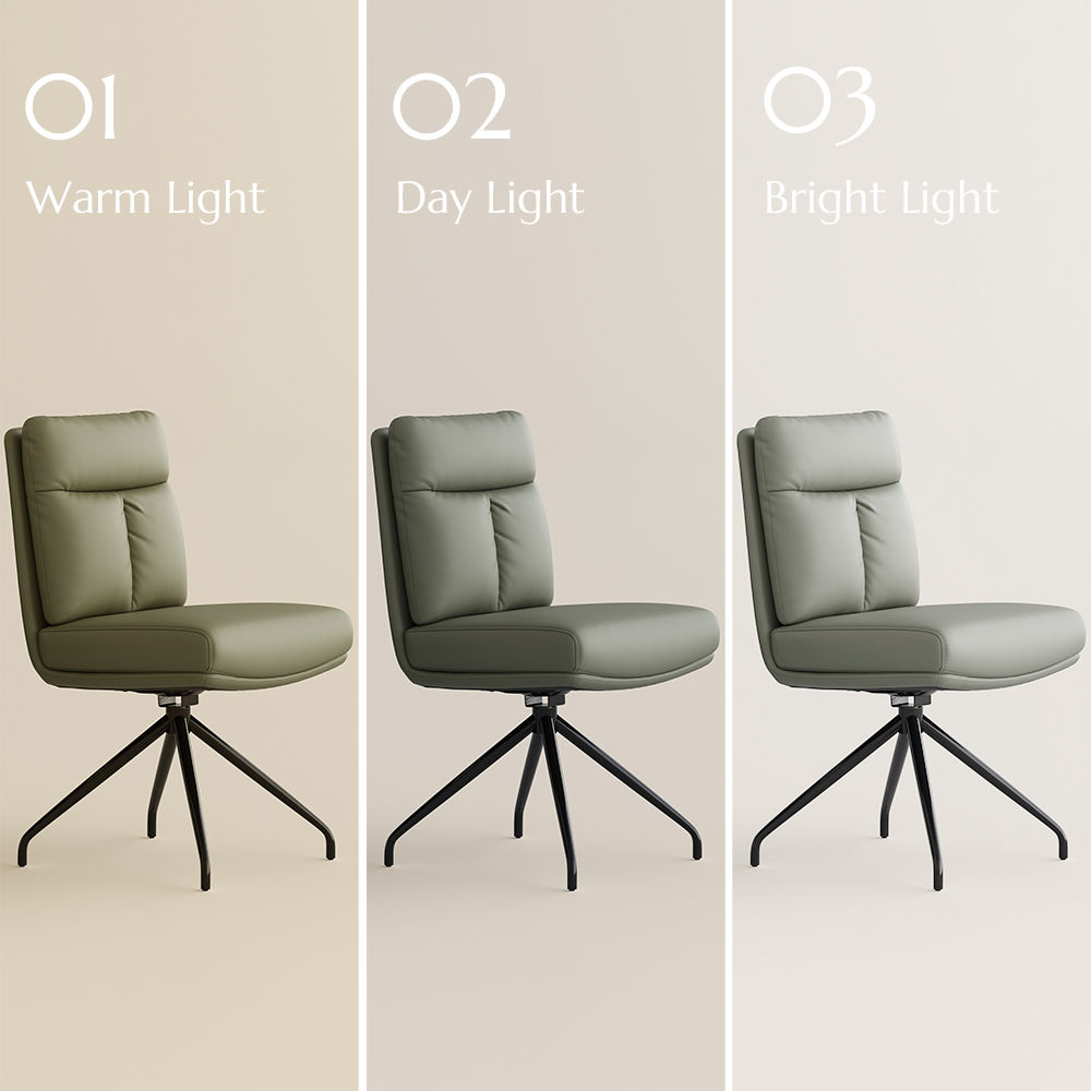 Green Green PU Leather Dining Chairs