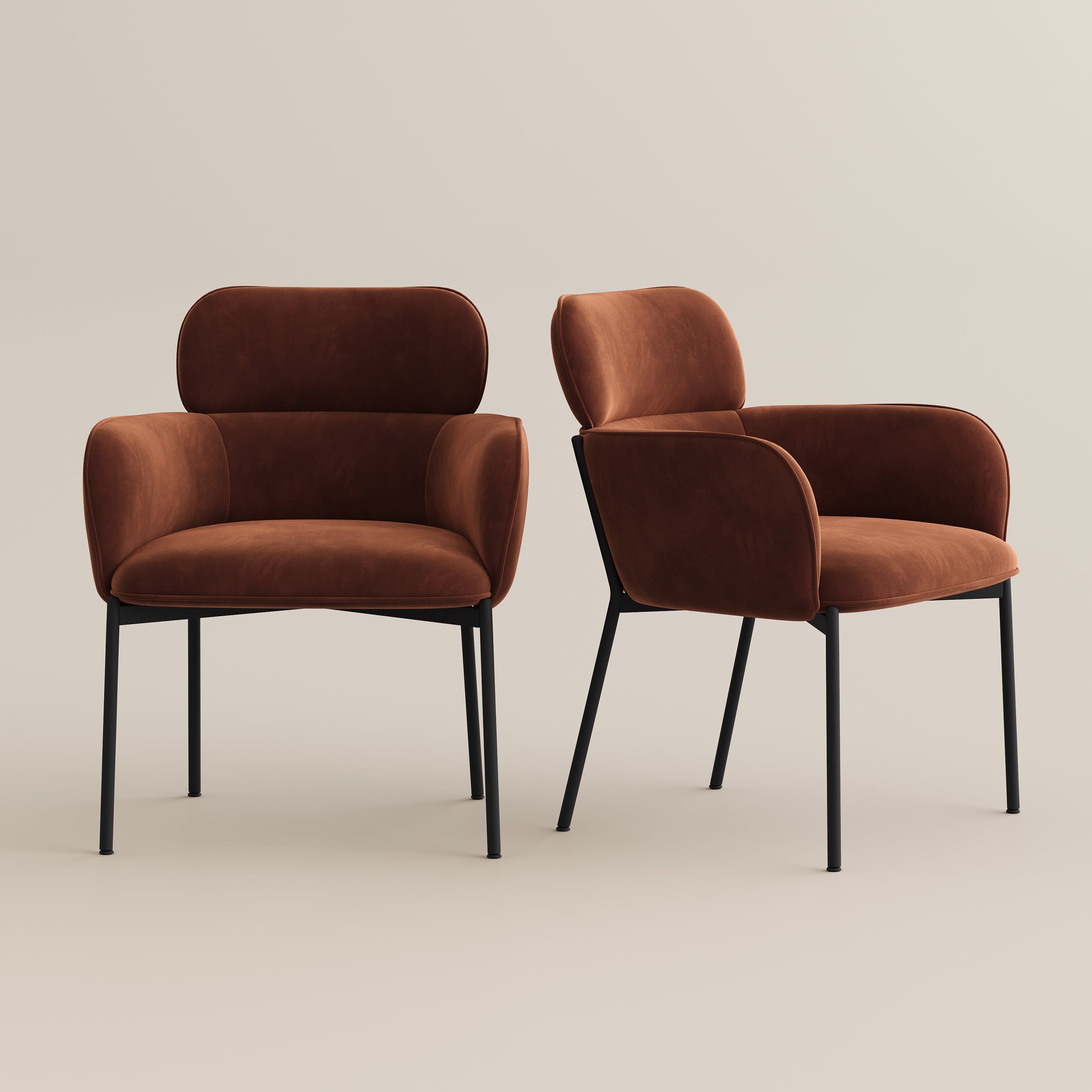 Brown Velvet Dining Chairs