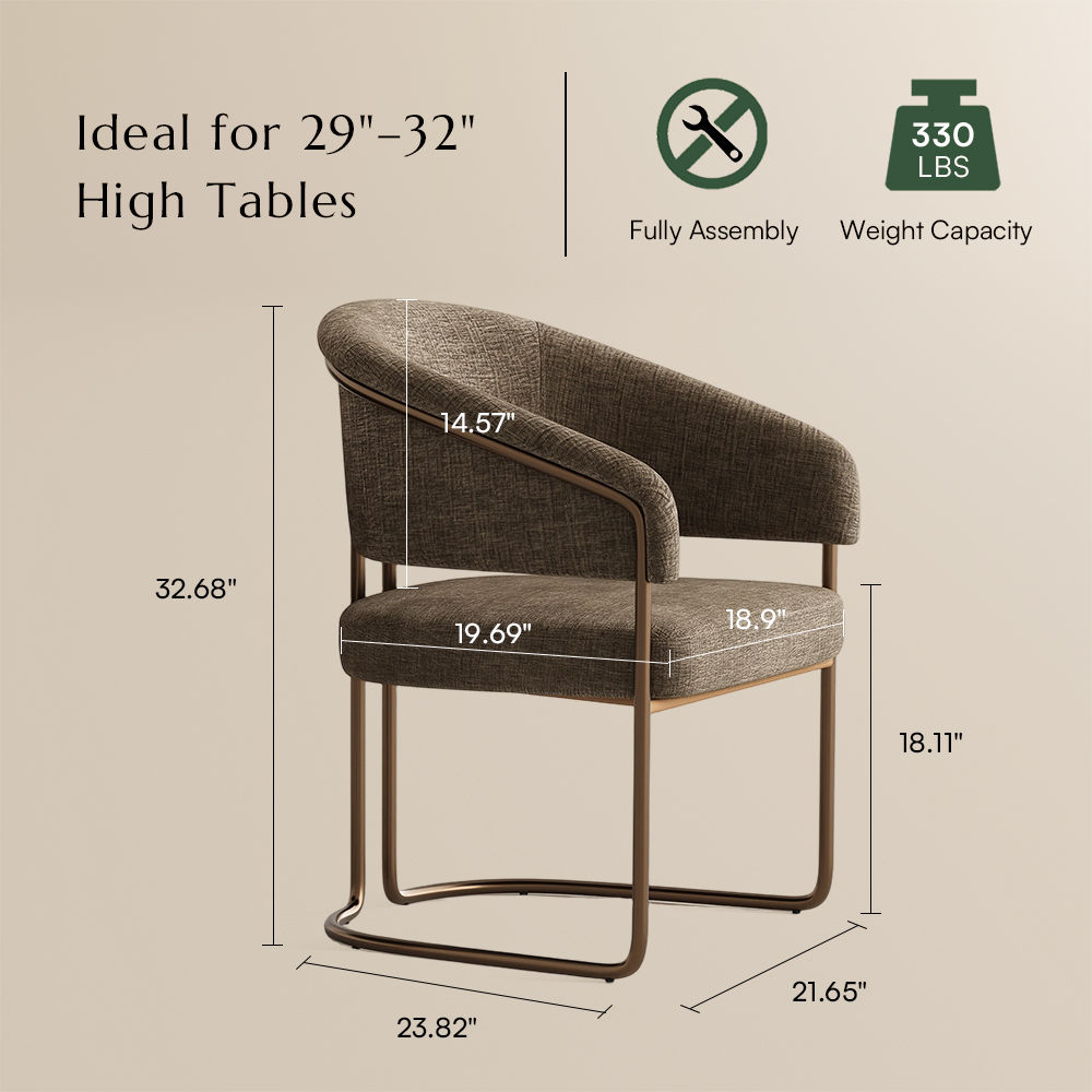 Khaki & Bronze Dining Chairs