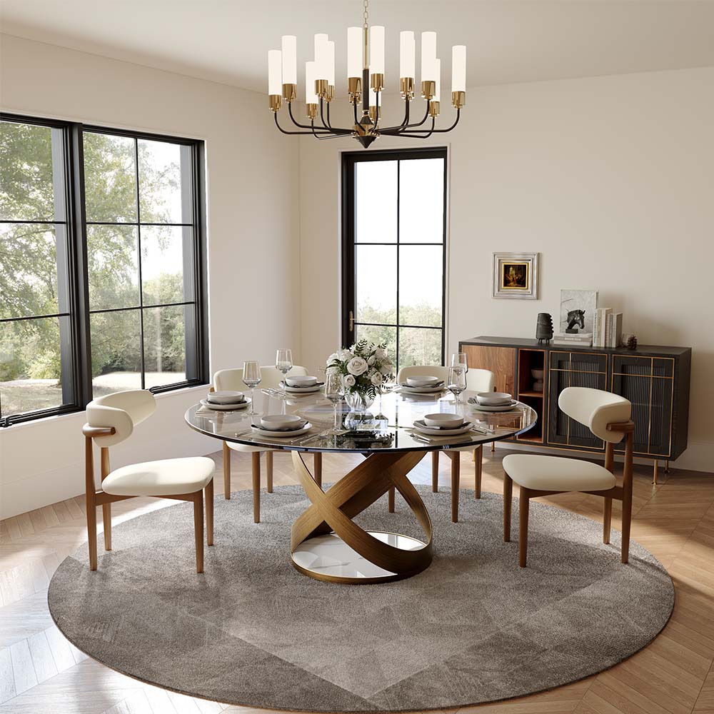 for 4 Clear Tempered Glass Dining Room Set