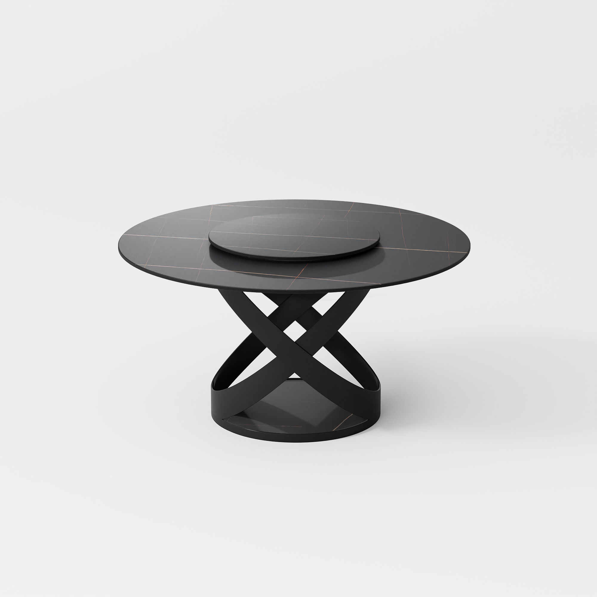 for 4 Black Sintered Stone Dining Room Set